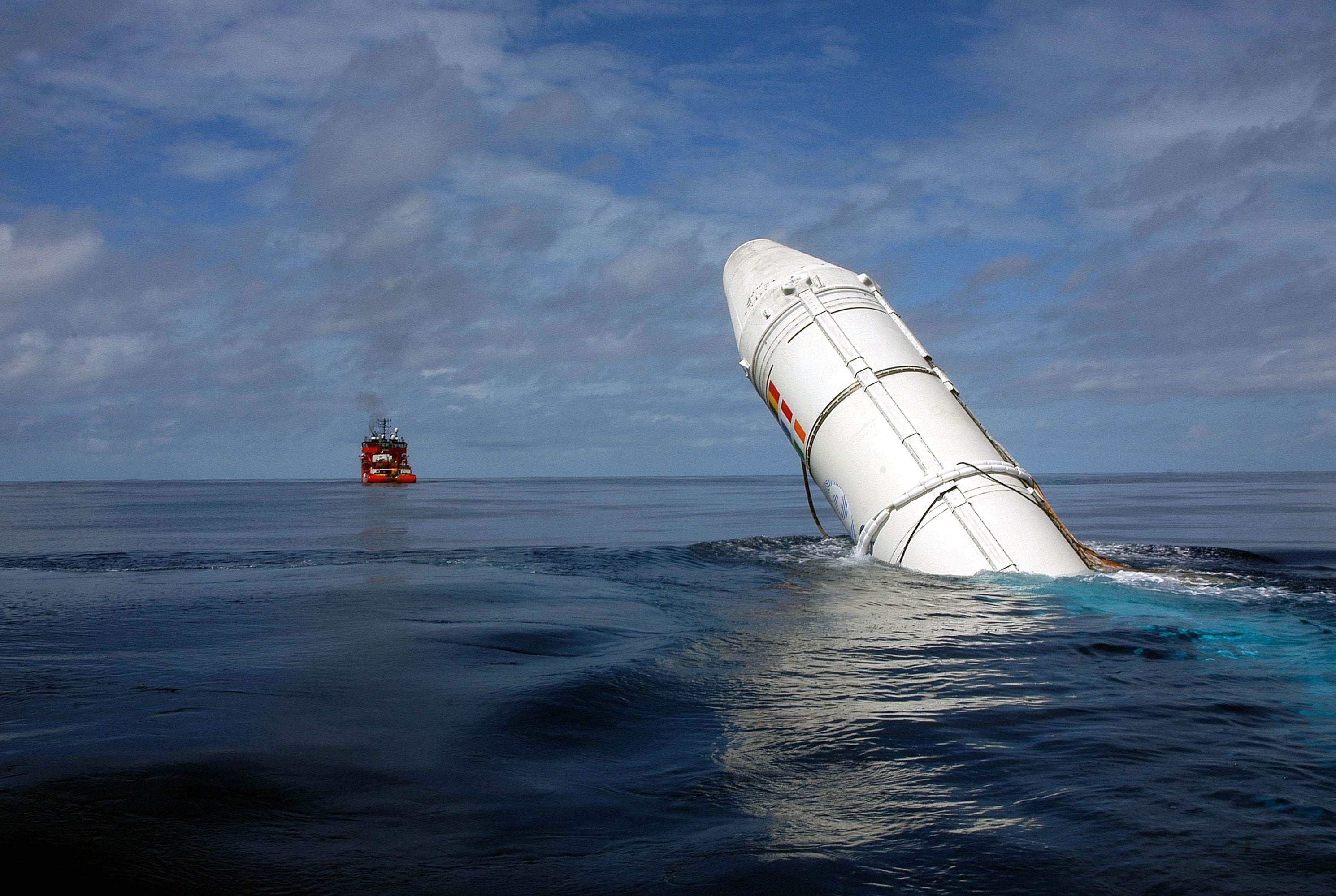 recovering, 2K, ariane, booster, 2980x2000, sea, HD Wallpaper