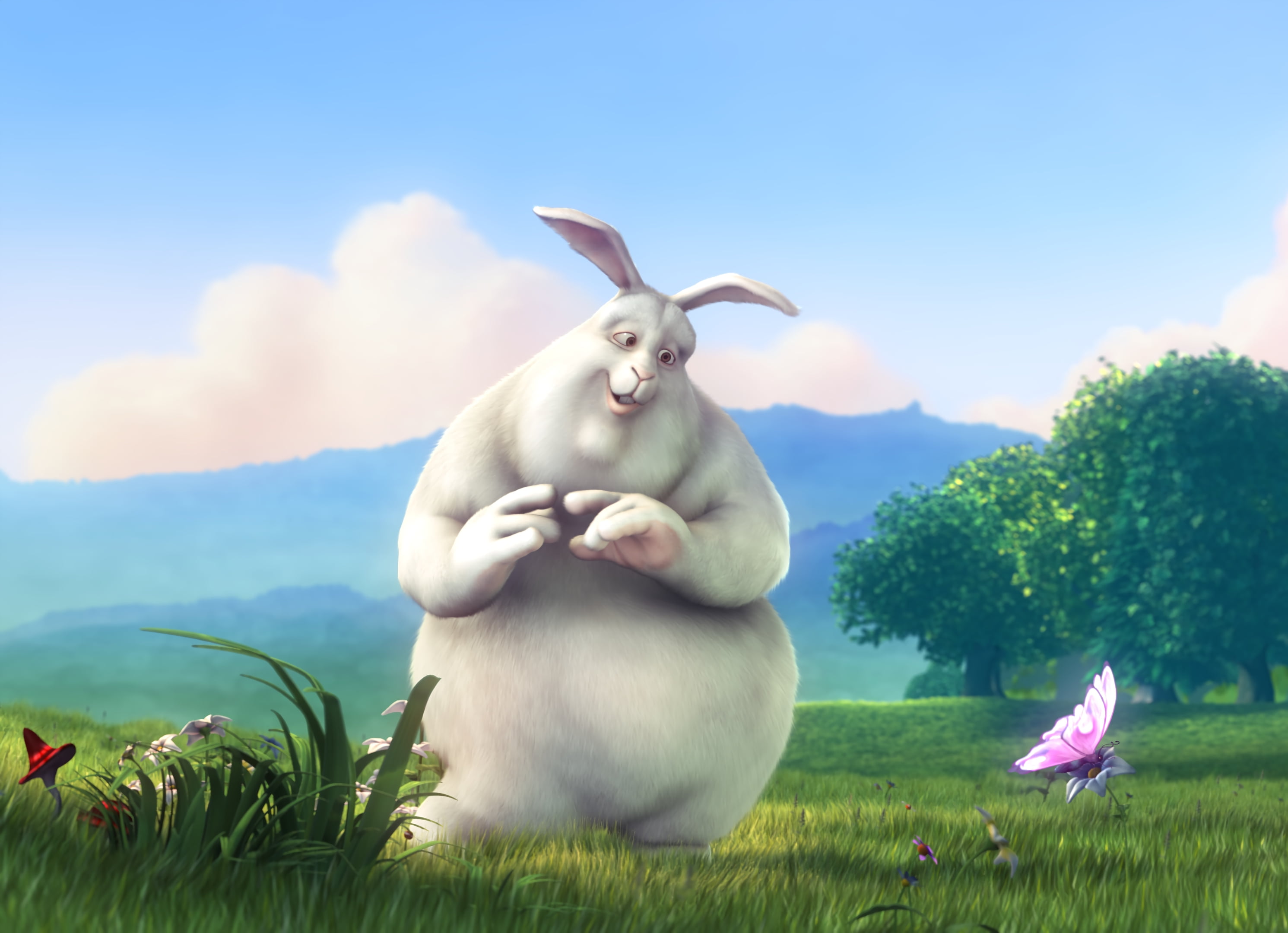art and craft, representation, day, nature, mammal, field, green color, big bunny, outdoors, 2K, no people, beauty in nature, growth, bunny, sky, land, HD Wallpaper