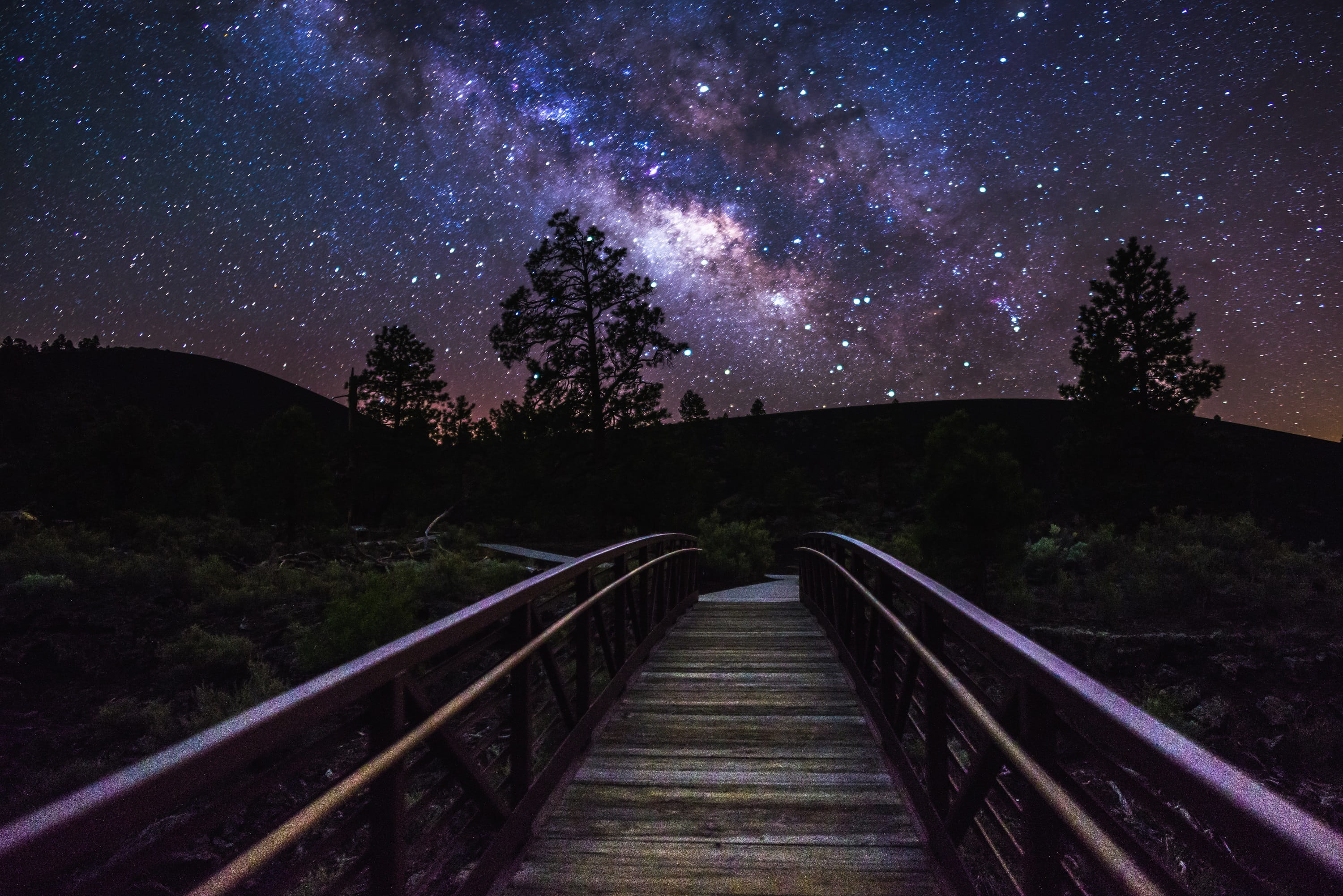 scenics - nature, coconino, stars, space, outdoors, the way forward, lava, countryside, national forest, star - space, dark, milky way, idyllic, flow, space and astronomy, HD Wallpaper