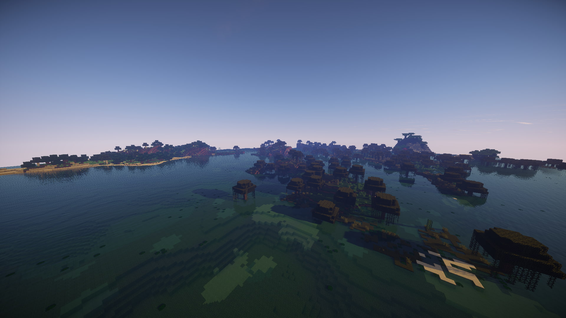 water, lava, Minecraft, 1080P, sea, mountains, Sun, HD Wallpaper