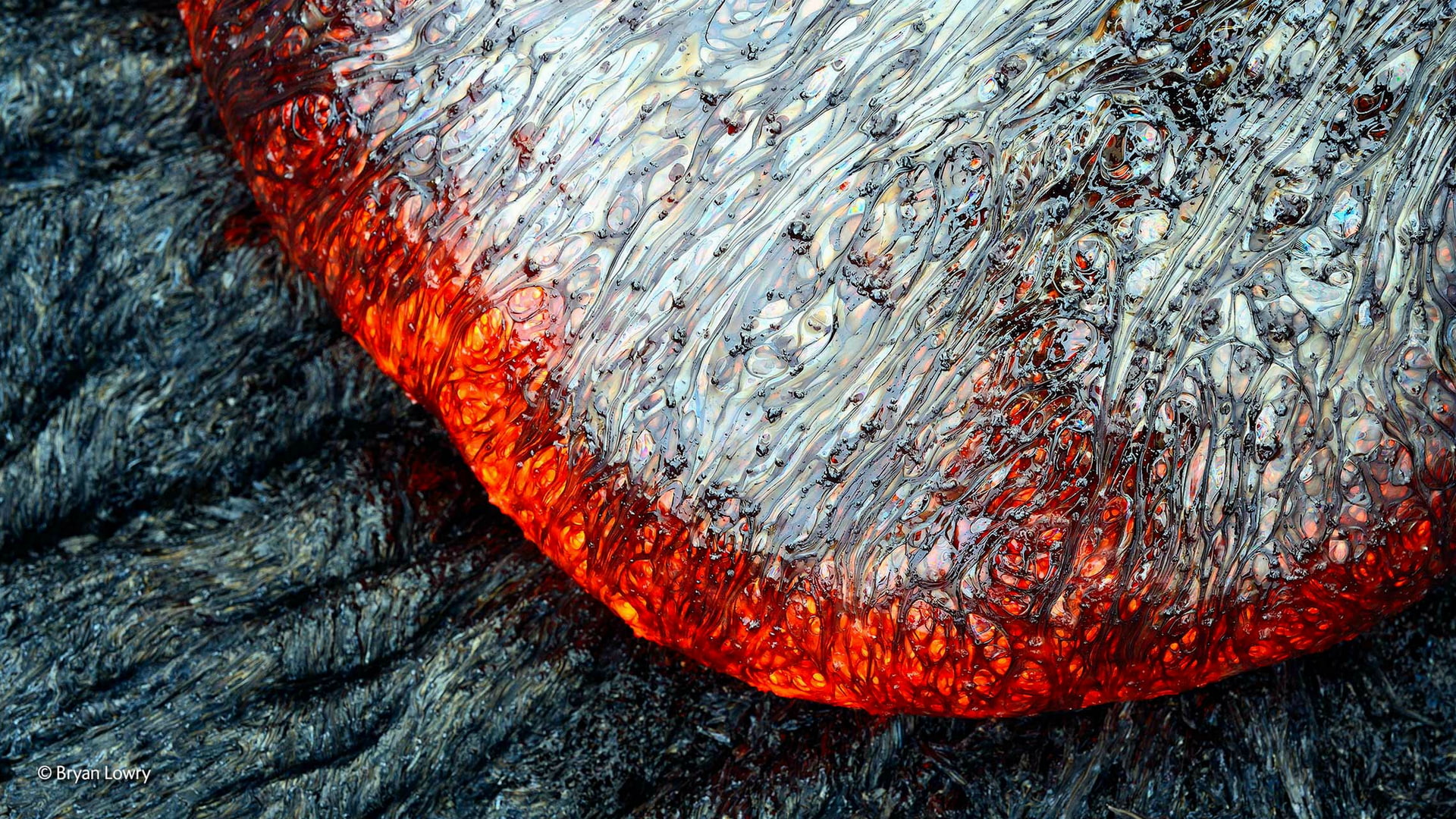 no people, rough, 1080P, still life, high angle view, close-up, water, flowing, solid, pattern, lava, day, volcano, artwork, textured, red, nature, rock - object, HD Wallpaper