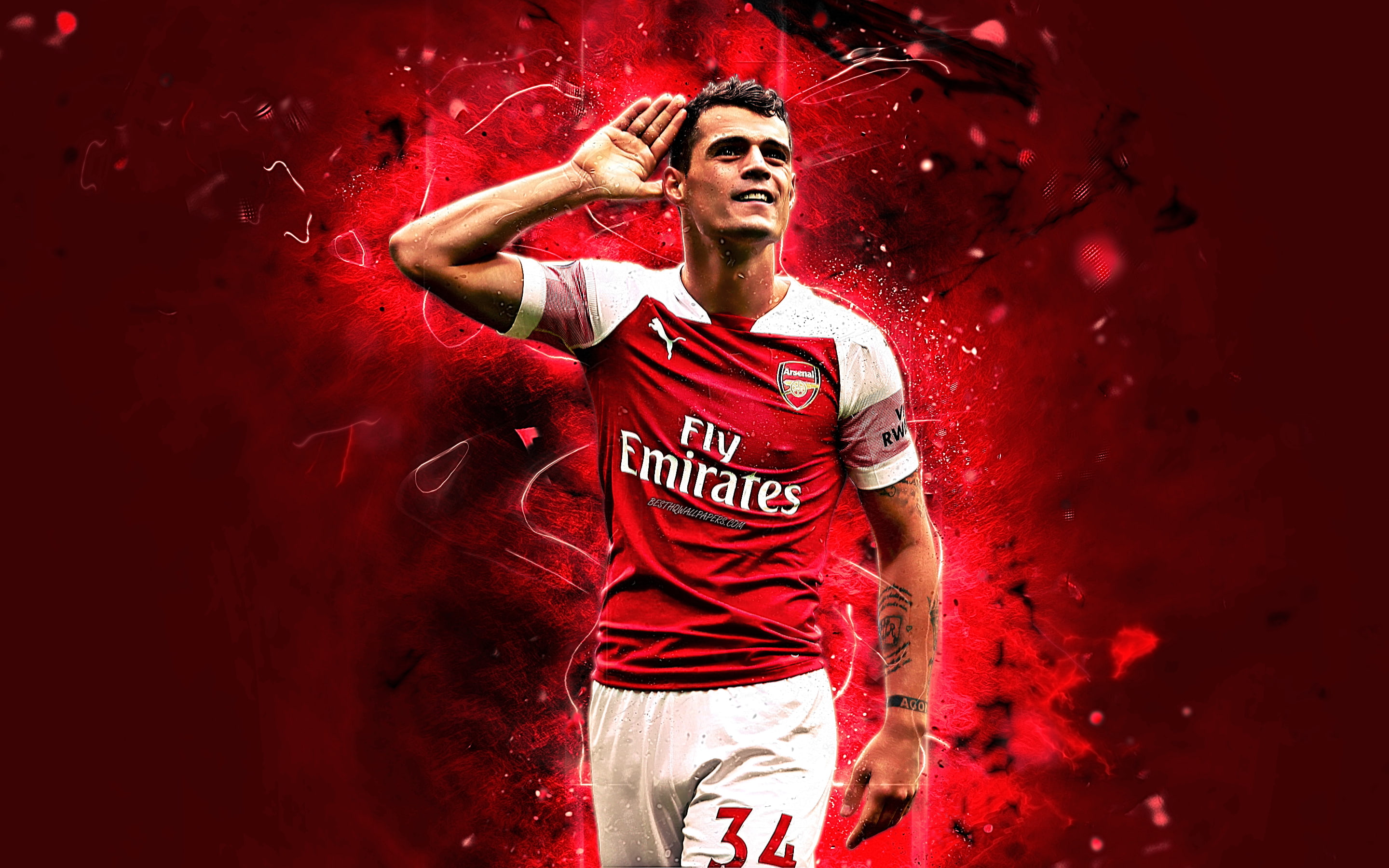 Arsenal F.C., Swiss, 2K, Granit Xhaka, Soccer, HD Wallpaper