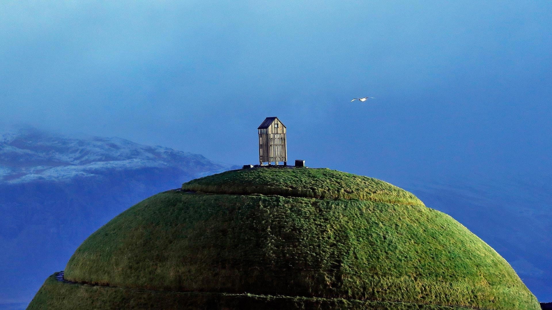 tower, no people, history, fish drying rack, land, iceland, the past, day, plant, built structure, clear sky, thufa hill, building exterior, building, travel destinations, HD Wallpaper