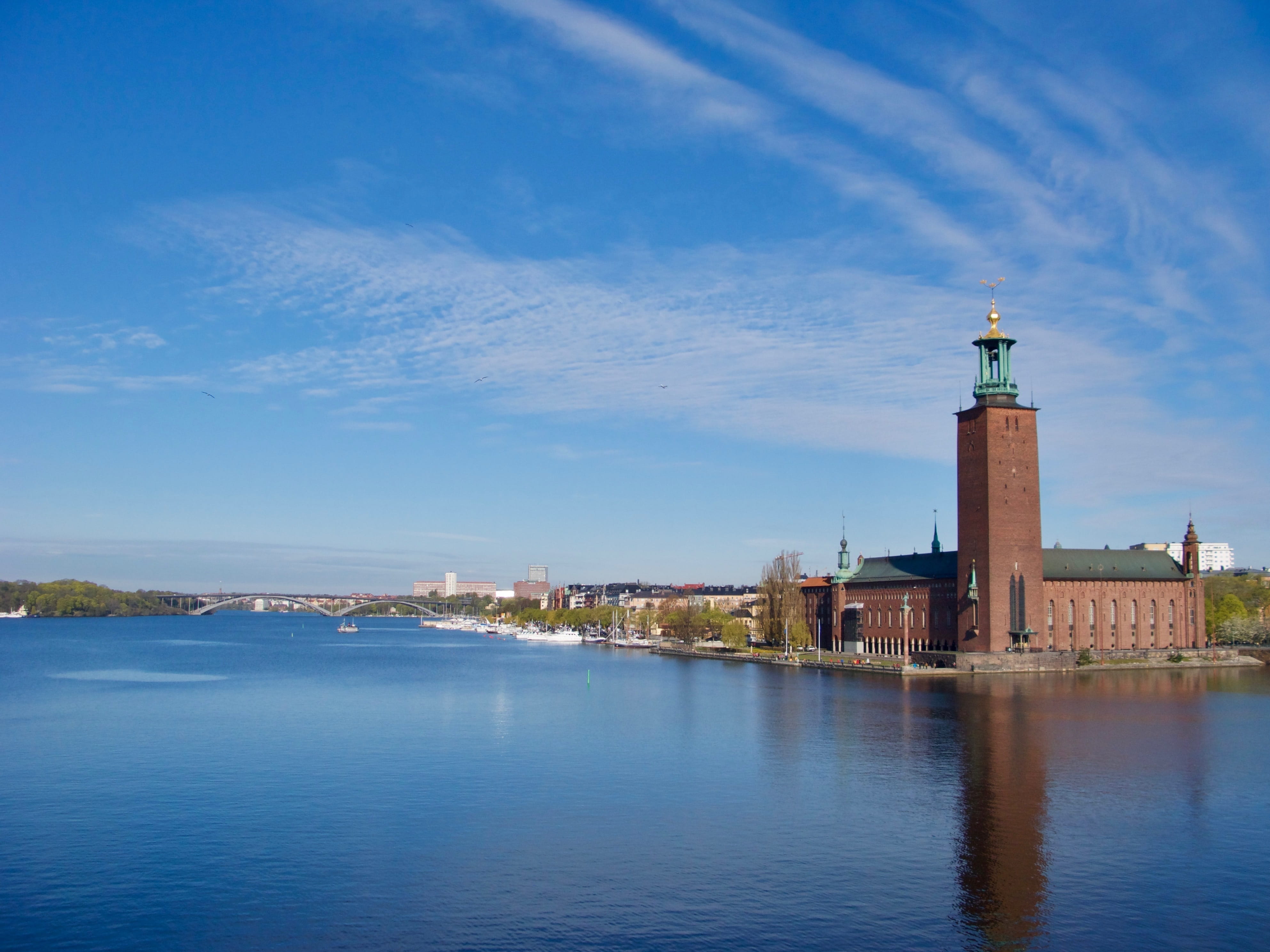 scandinavia, waterfront, direction, travel destinations, outdoors, no people, guidance, sea, built structure, city, lighthouse, building, 4K, cloud - sky, HD Wallpaper