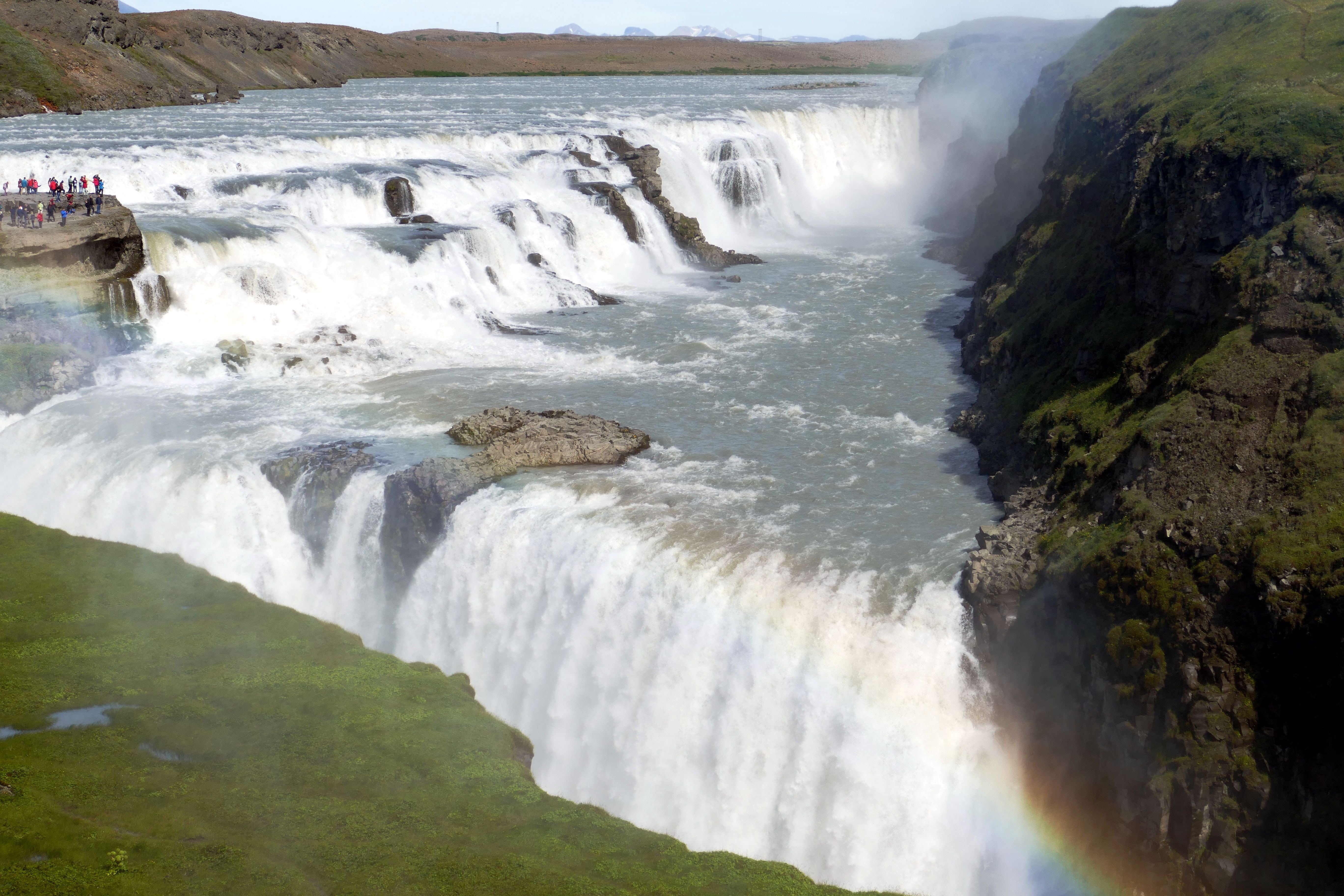 scenics - nature, force of nature, power, rainbow, 5K, land, solid, environment, travel, day, outdoors, rock - object, motion, waterfall, flowing water, HD Wallpaper