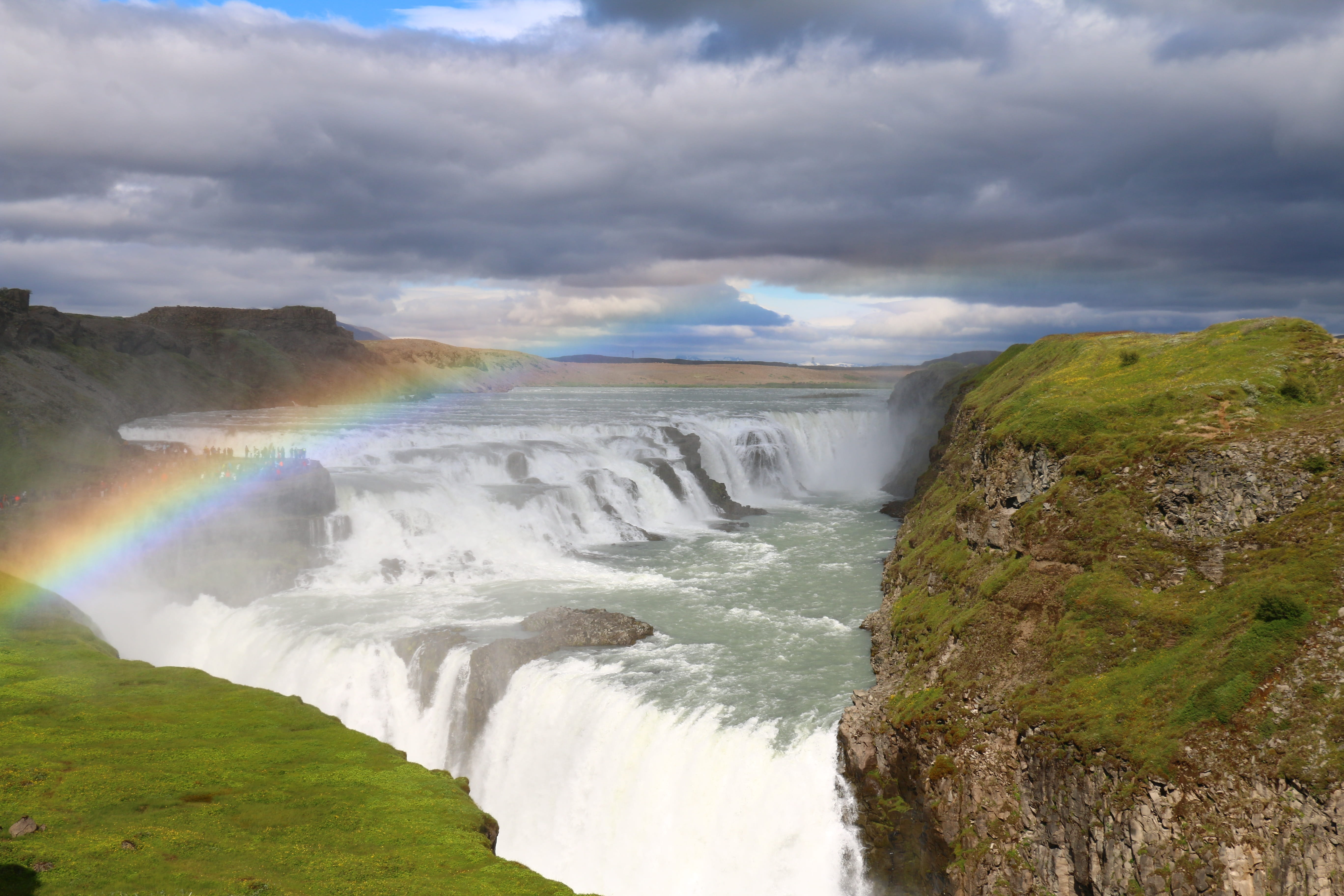 scenic, dream, beauty in nature, river, scenics - nature, outdoors, environment, power in nature, 5K, idyllic, rock, gullfoss, non-urban scene, region, HD Wallpaper