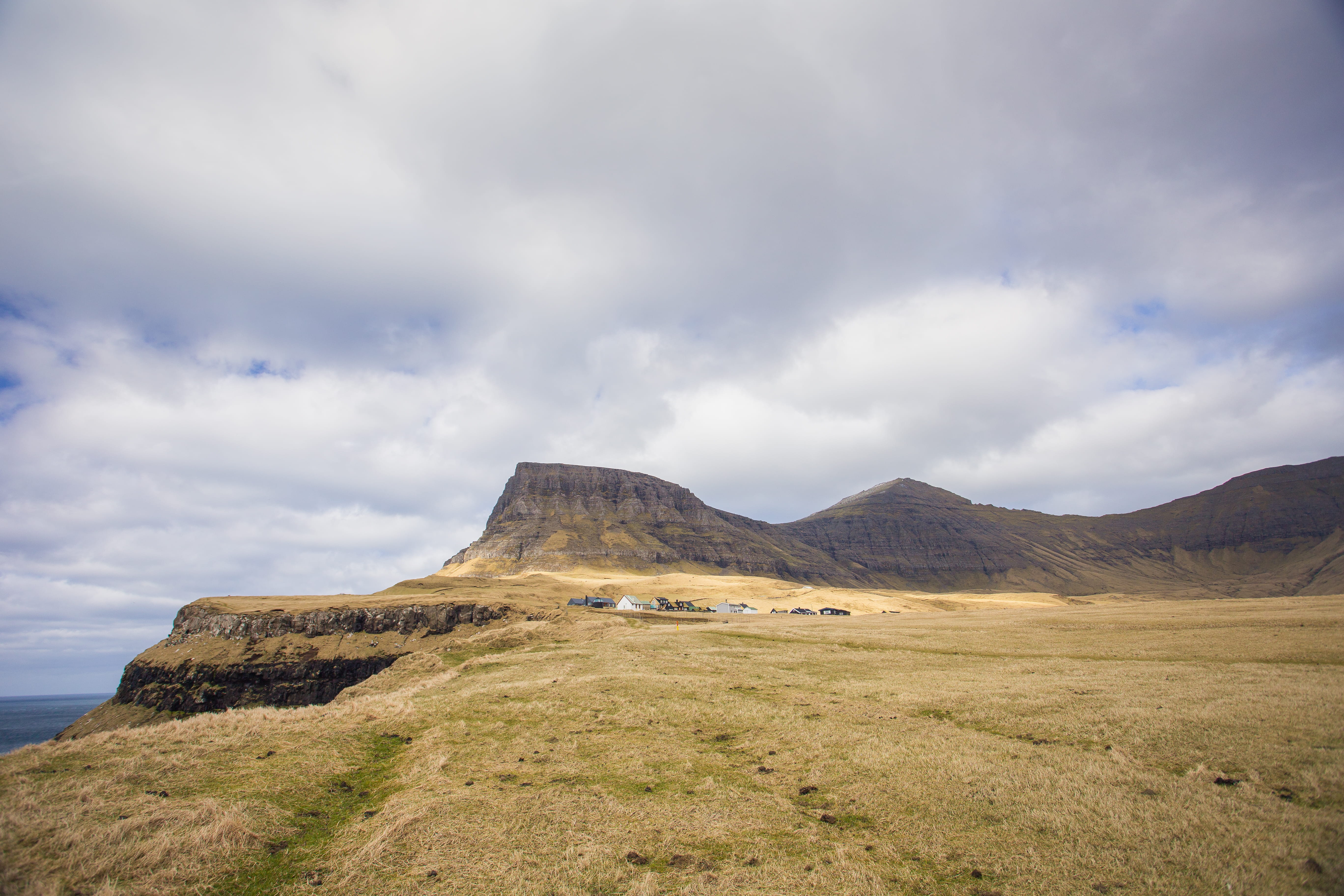 travel, mountains, sky, faroe islands, tranquility, nature, beauty in nature, cloud - sky, day, vágar, mountain, environment, mountain peak, no people, HD Wallpaper