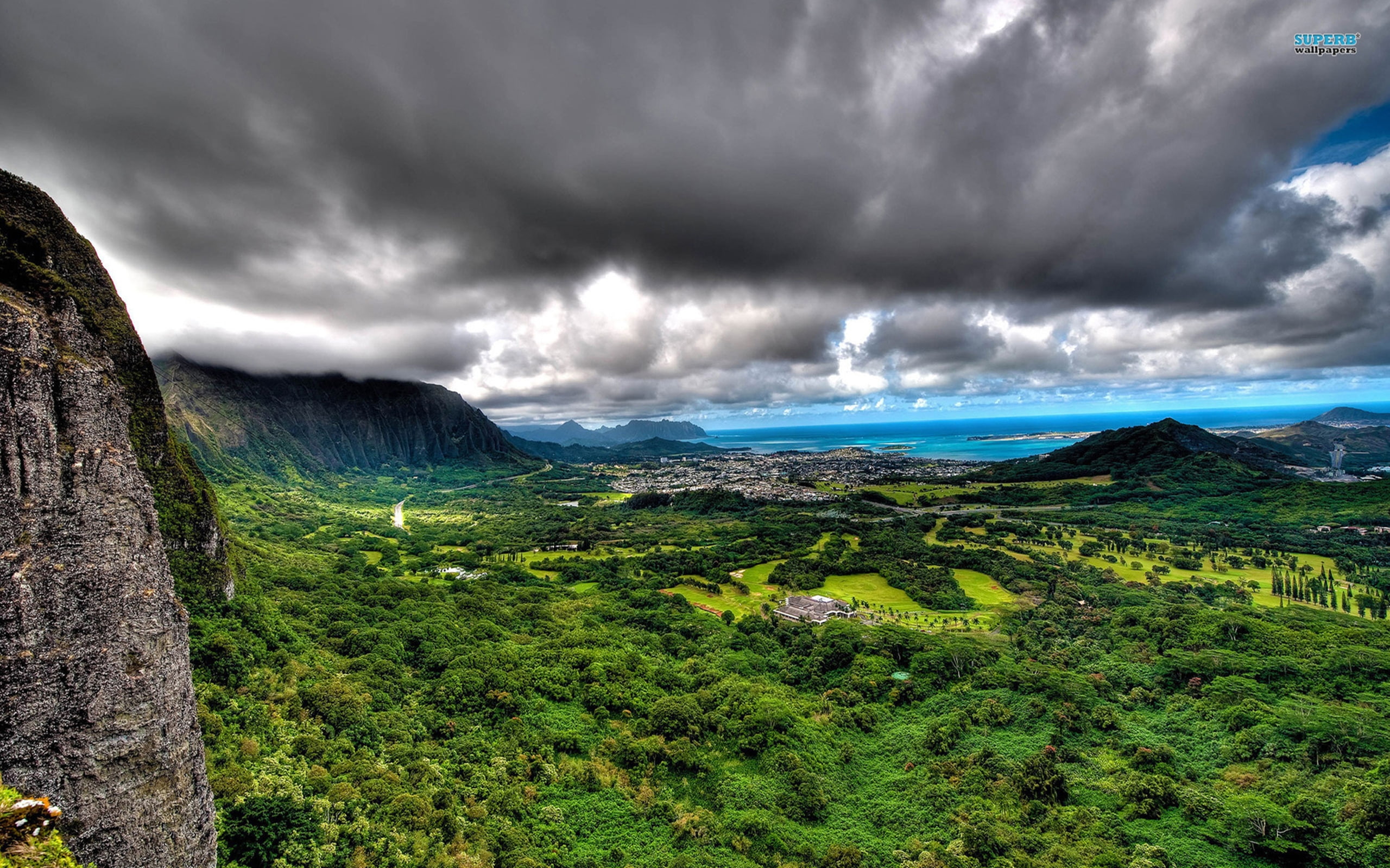 mount, hawaii, view, pali, 2K, HD Wallpaper