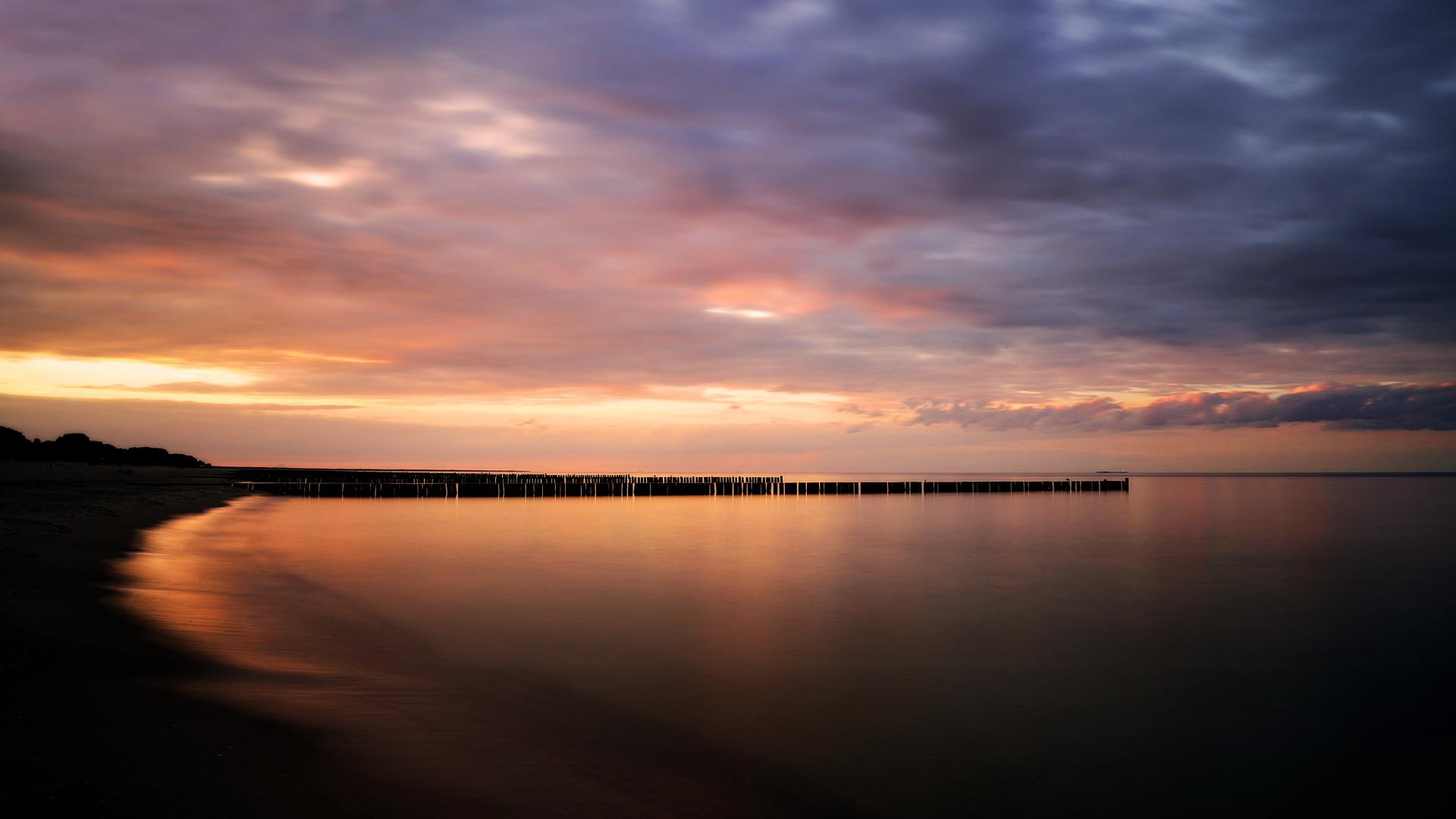 1080p, beach, sunrise - sunset, shore, ocean, 1080P, p, sunset, HD Wallpaper