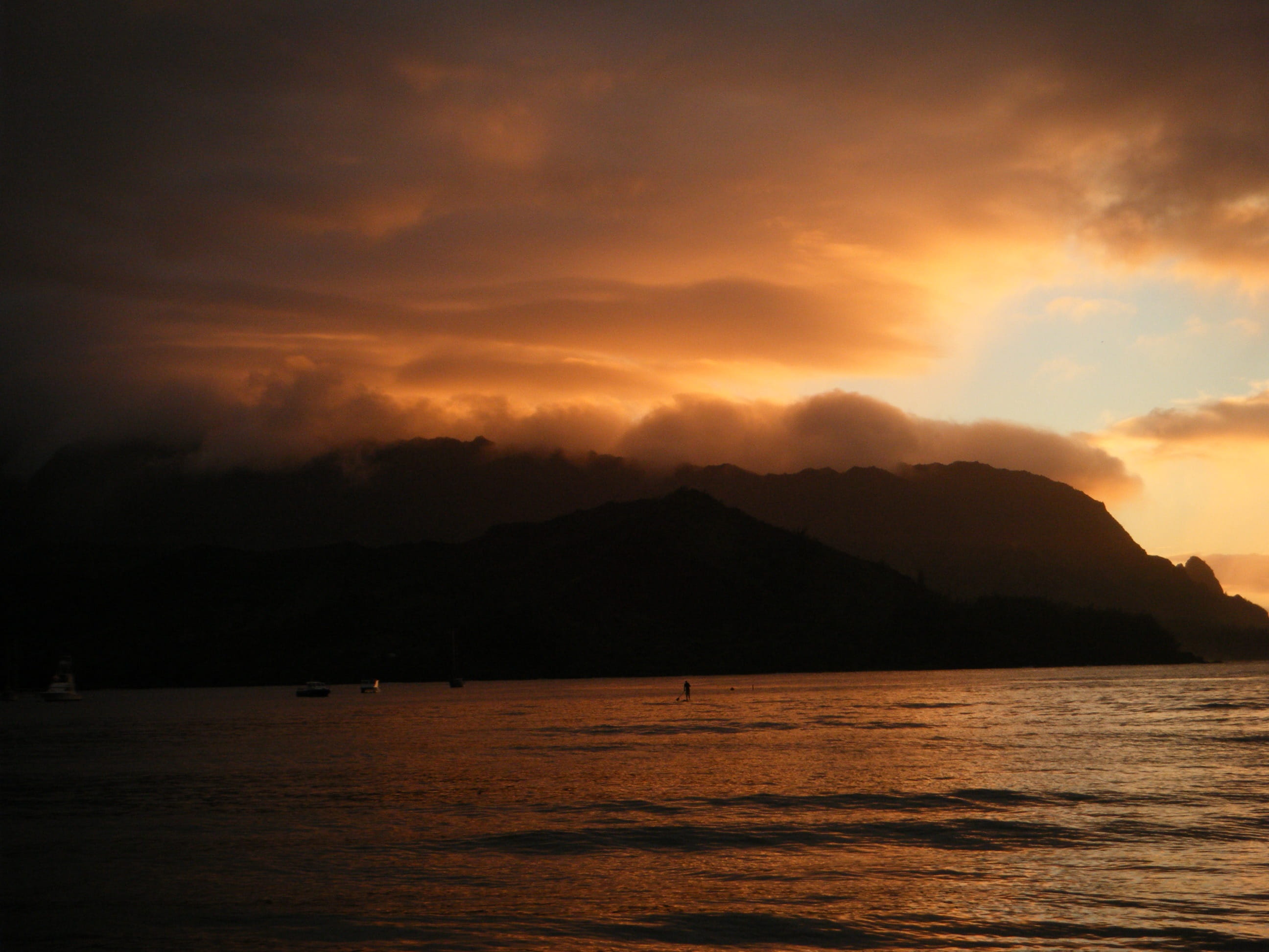 outdoors, cloud - sky, sky, dramatic sky, tranquil scene, land, hawaii, kauai, beauty in nature, tranquility, mountain, beach, silhouette, scenics - nature, HD Wallpaper