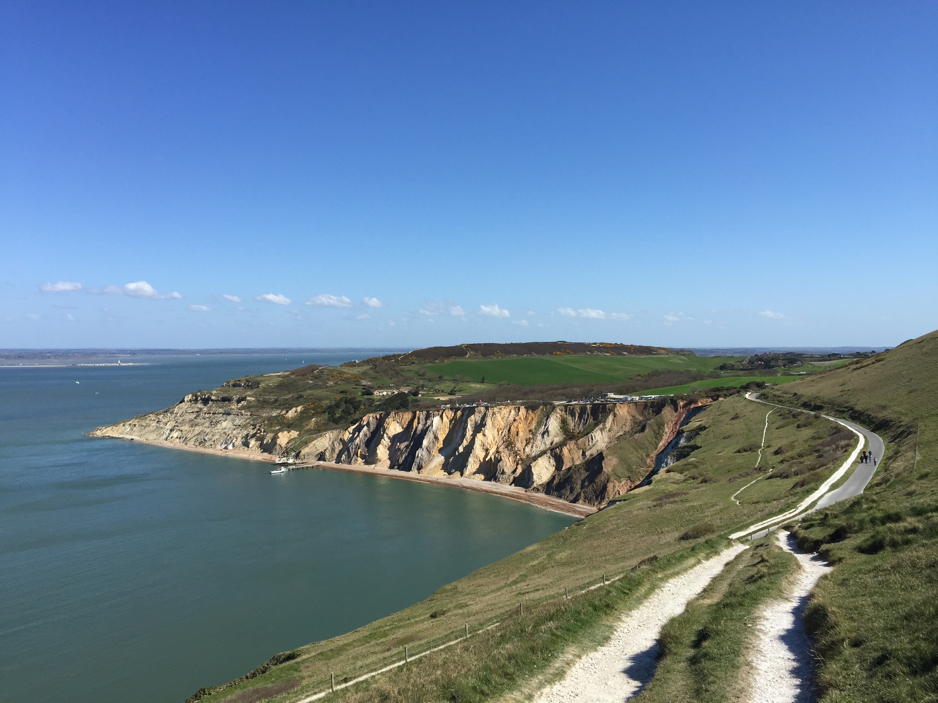 2K, horizon, sea, clear sky, isle of wight, beach, nature, day, environment, tranquil scene, non-urban scene, copy space, wight, water, needles coastline, HD Wallpaper
