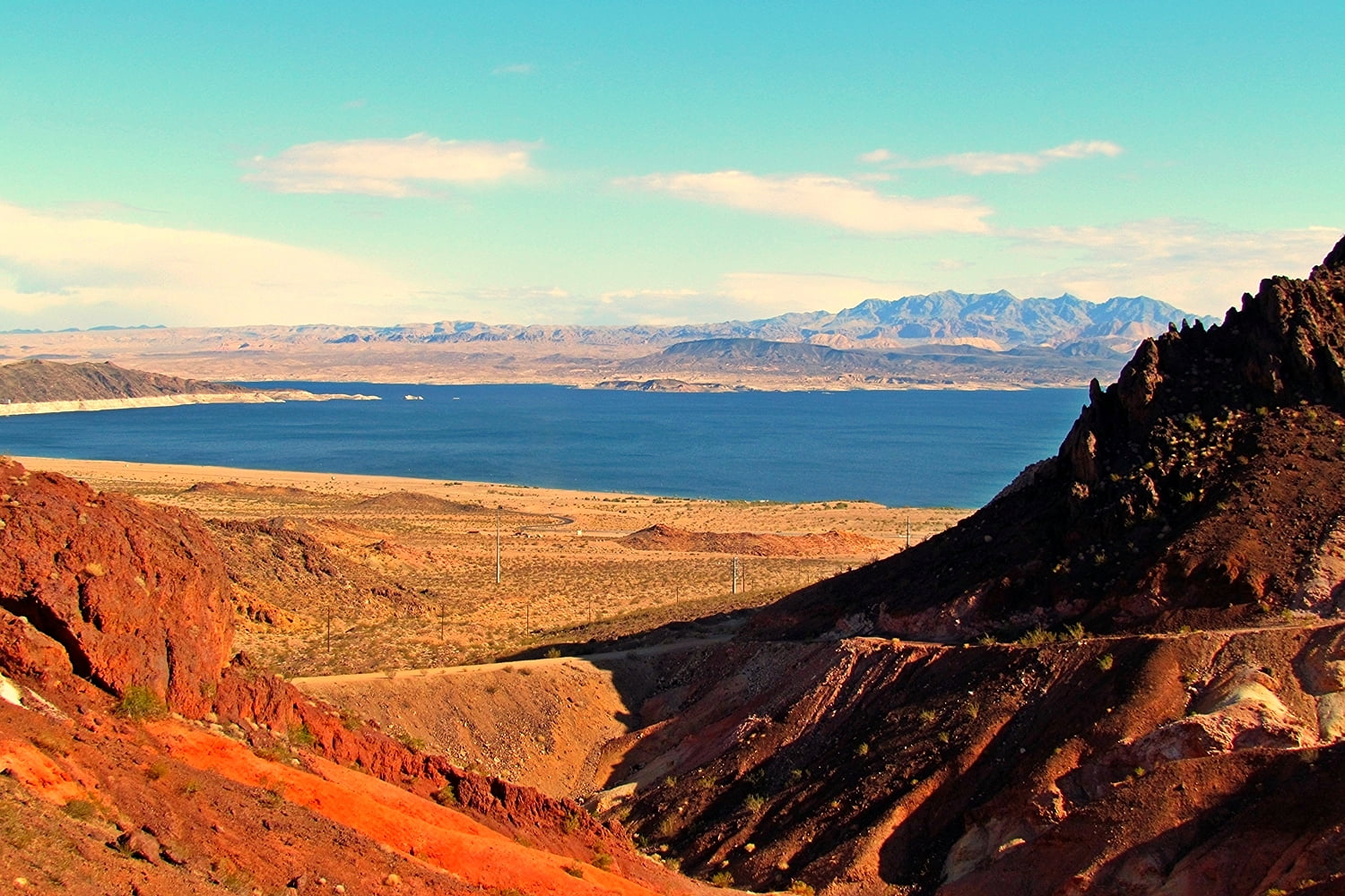 nature, outdoors, travel, mountain, 720P, photo, Boulder City, pre*Game, Nevada, aerial photo, rural, Lake Mead  Nevada, landscape, exposure, boulder, HD Wallpaper