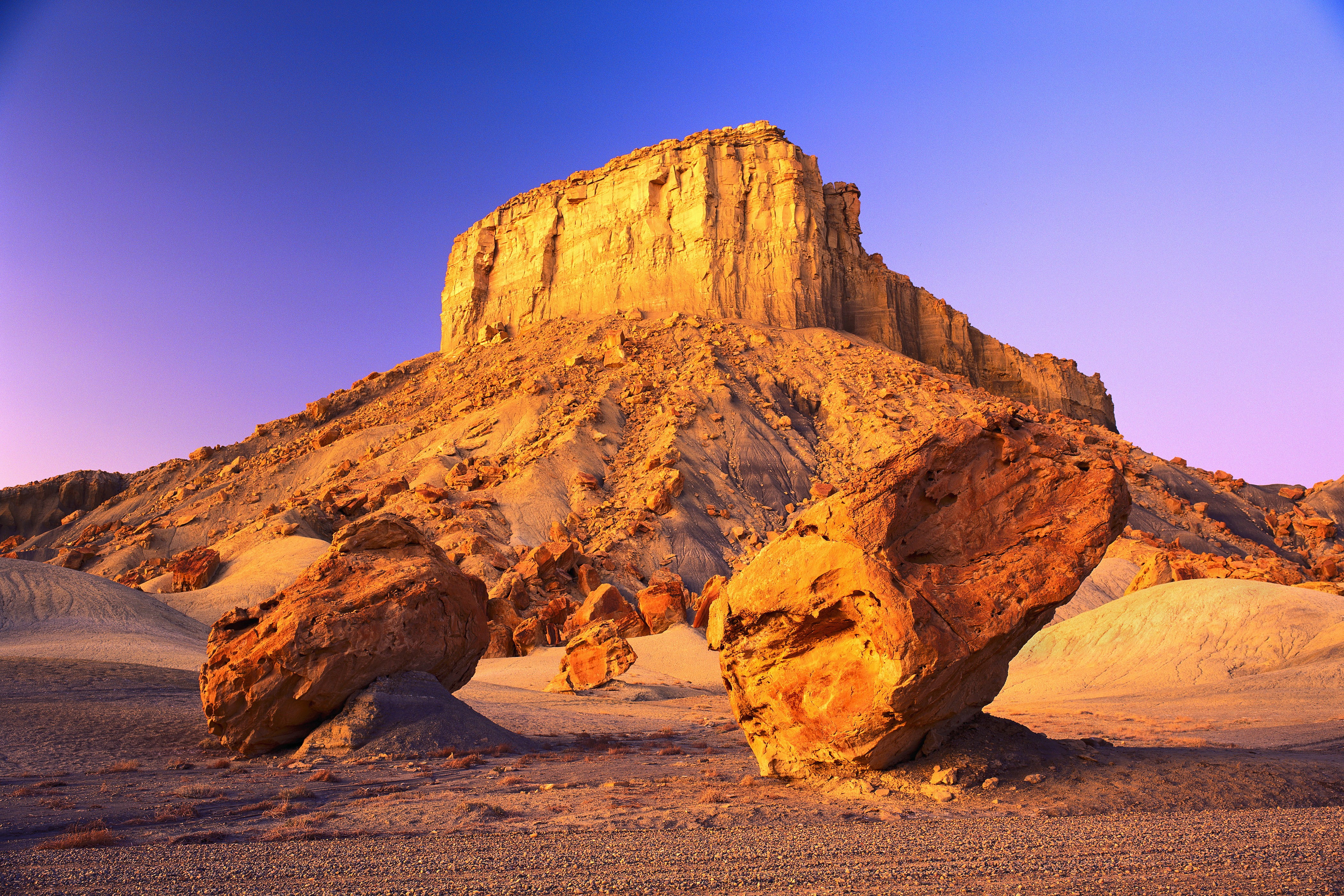 desert, formation, stone, 4K, ladnscape, America, Sunset, brown, Mountain, sky, rock, Prairie, HD Wallpaper