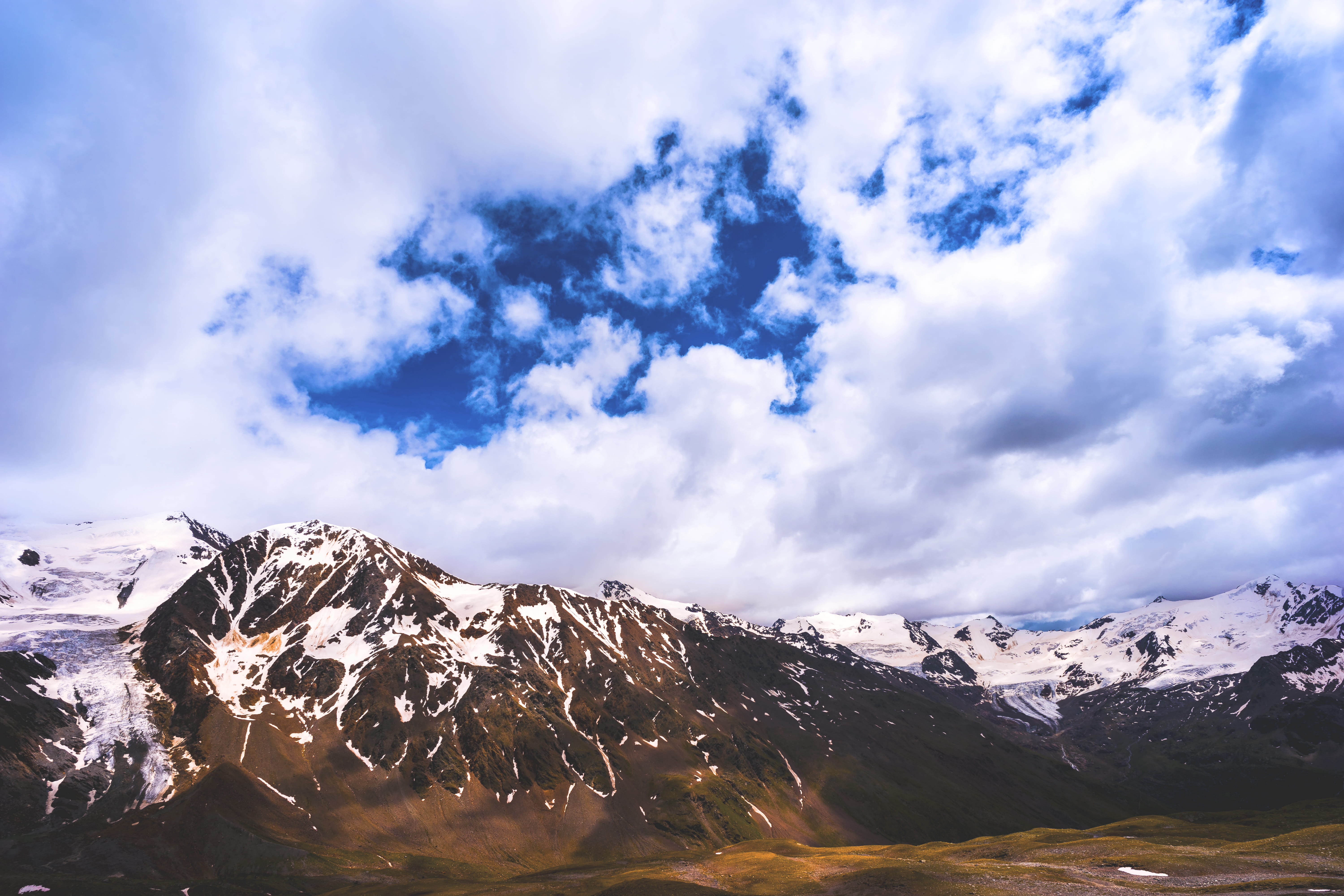 outdoors, landscape, cloud, weather, ladnscape, alps, passo zebrù o passi dello zebrù, scenics - nature, tranquility, mountain, snow, formation, day, crest, HD Wallpaper