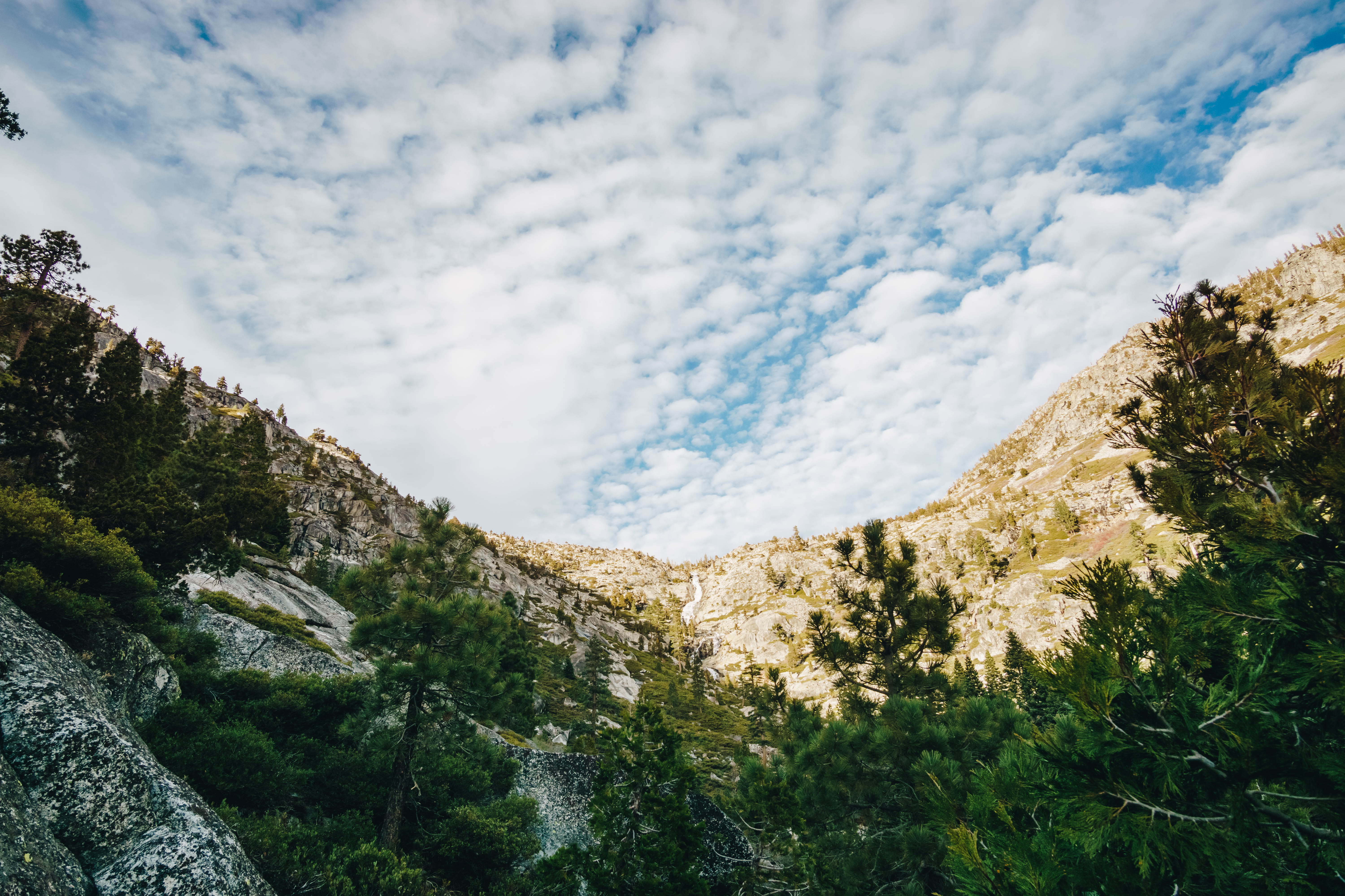 sierra nevadas, mountain, idyllic, waterfall, growth, environment, beauty in nature, low angle view, remote, non-urban scene, no people, tranquility, west coast best coast, HD Wallpaper