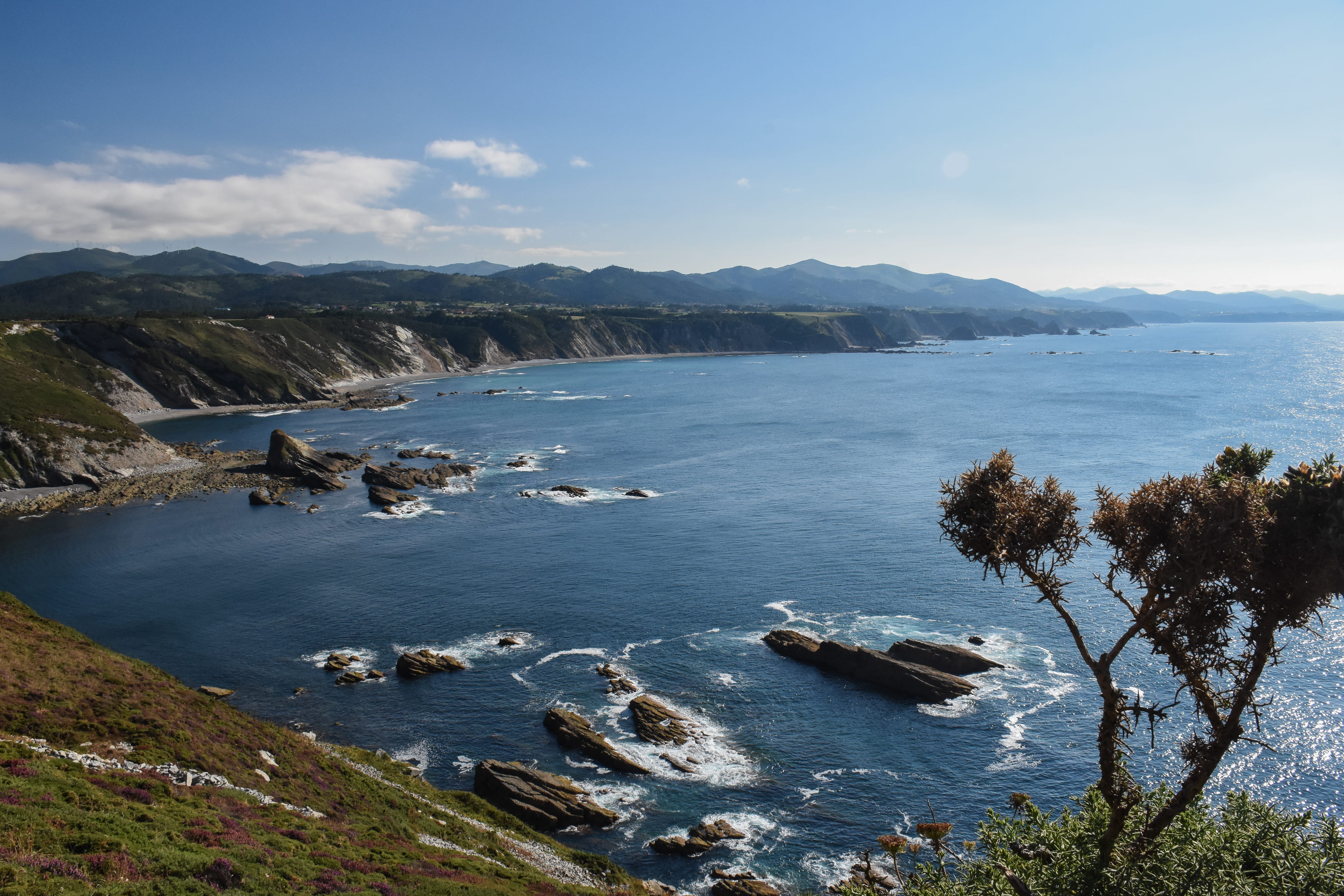 land, no people, cloud - sky, sea, water, tranquil scene, sky, non-urban scene, tranquility, day, cantábrico, agua, scenics - nature, costa, naturaleza, HD Wallpaper