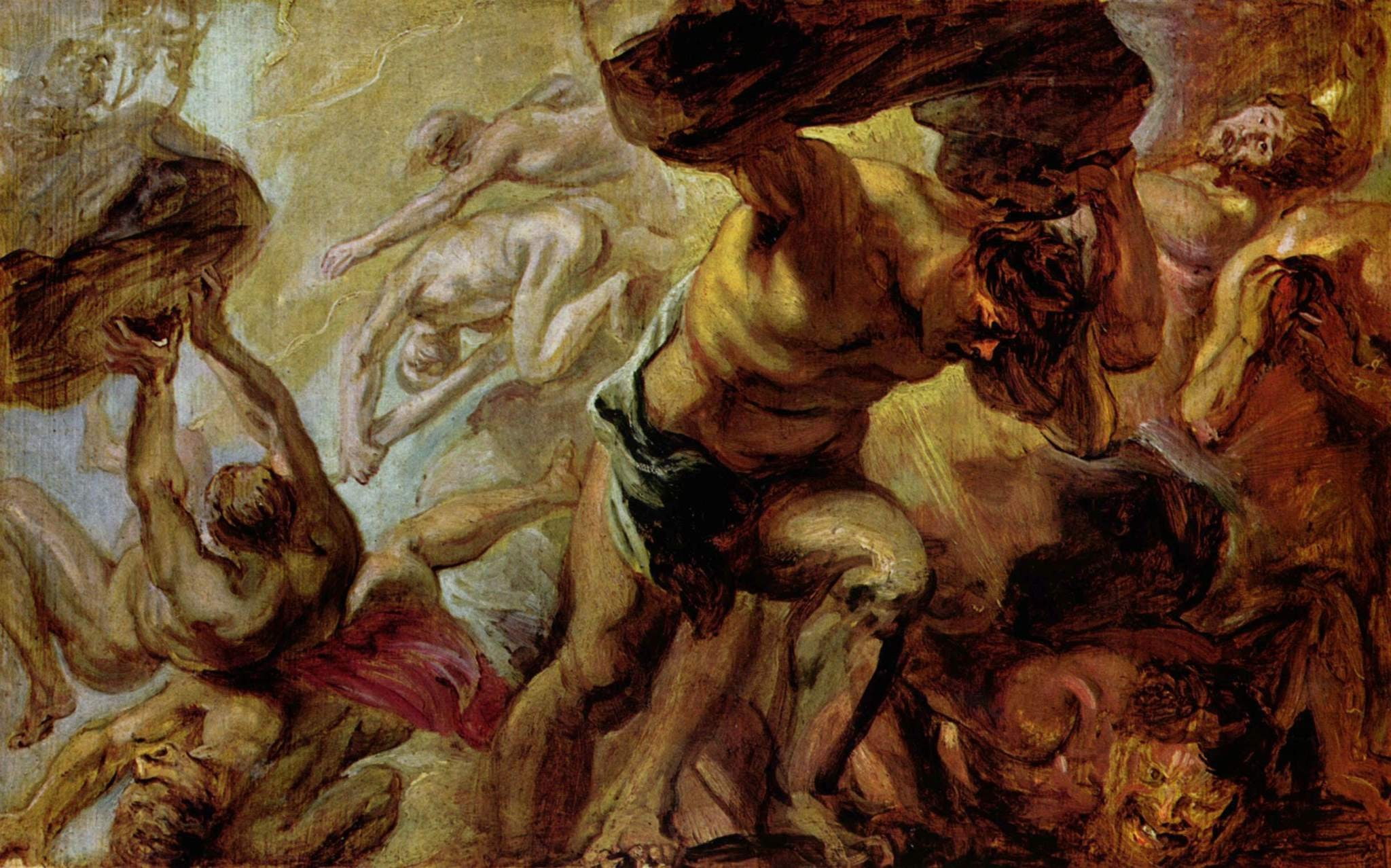 pintura, templo, 1080P, arte, samson, HD Wallpaper
