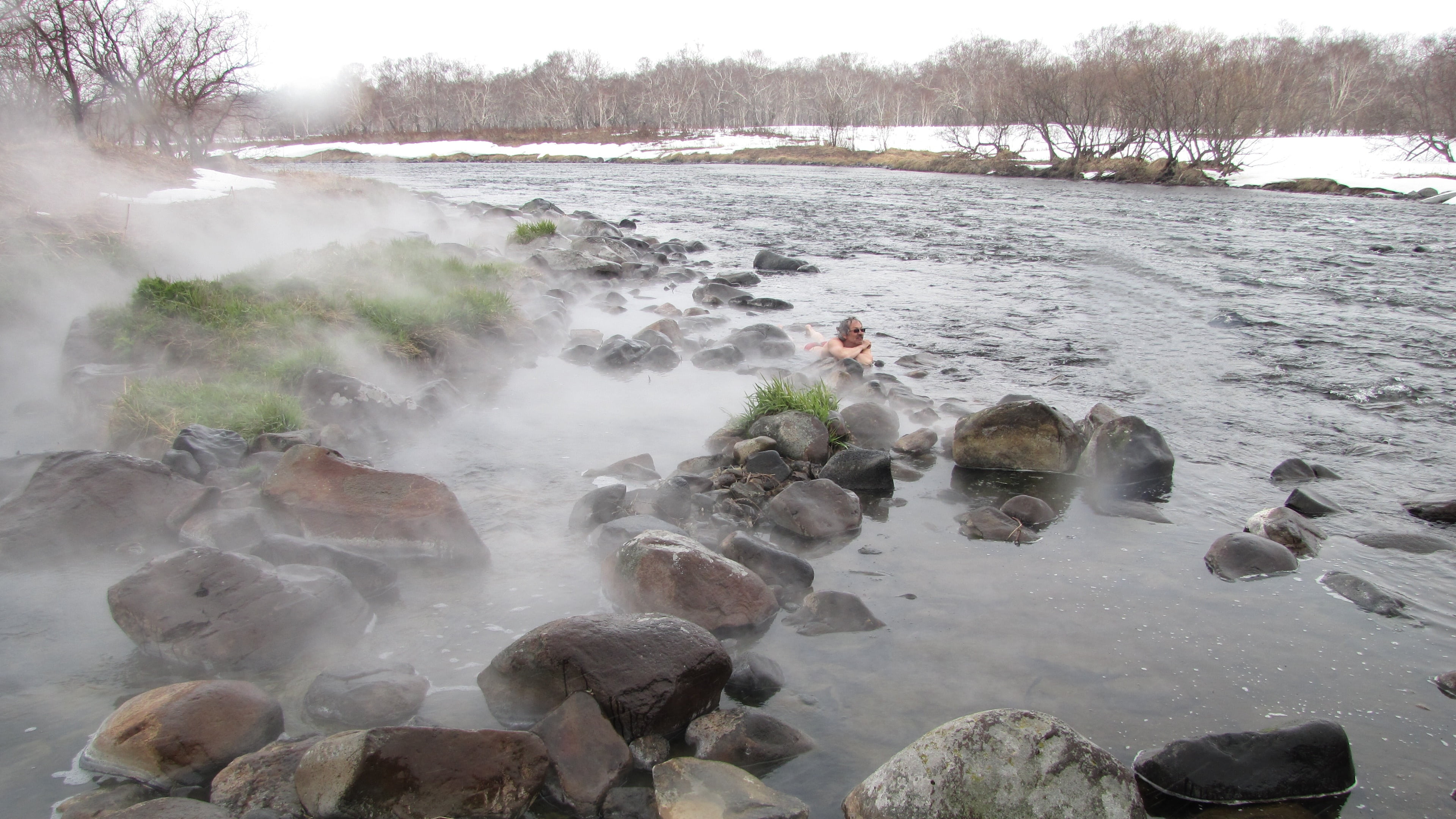 river, water treatment, hot springs, plant, kamchatka, tranquil scene, flowing water, standing, snow, 4K, non-urban scene, relax, beauty in nature, power in nature, HD Wallpaper