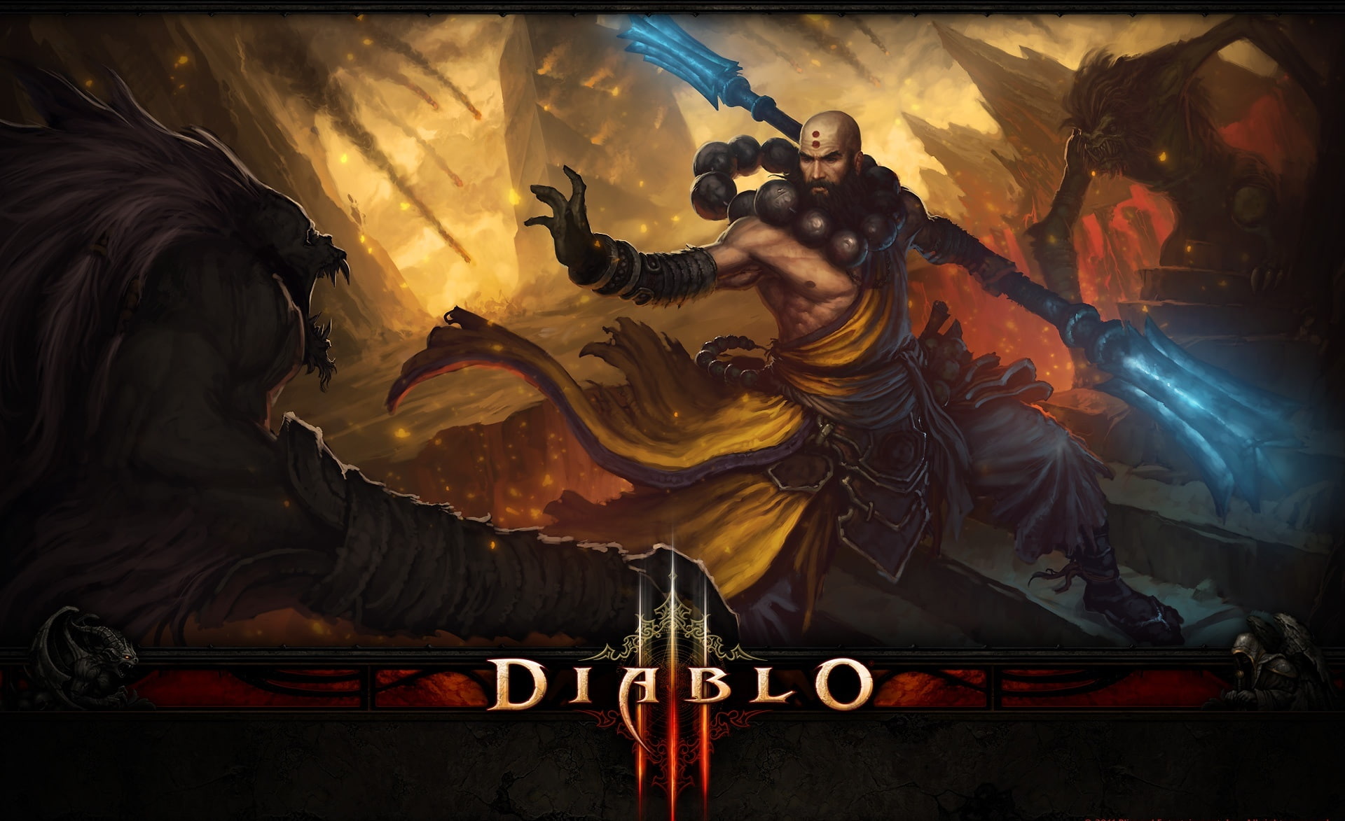 art and craft, close-up, communication, artwork, sign, creativity, Games, 1080P, night, Diablo, video game, illuminated, western script, sculpture, HD Wallpaper