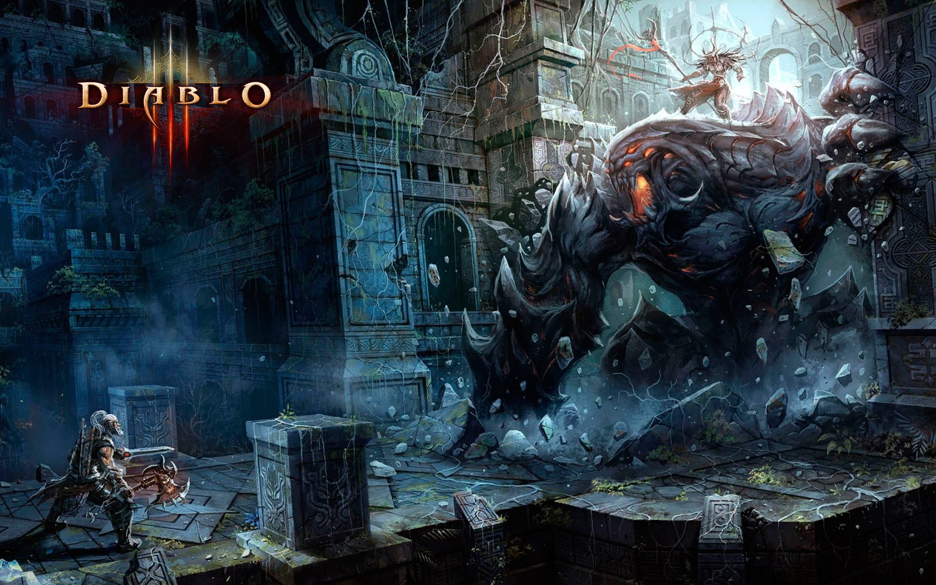 iii, fight, 1080P, barbarian, diablo, poster, HD Wallpaper