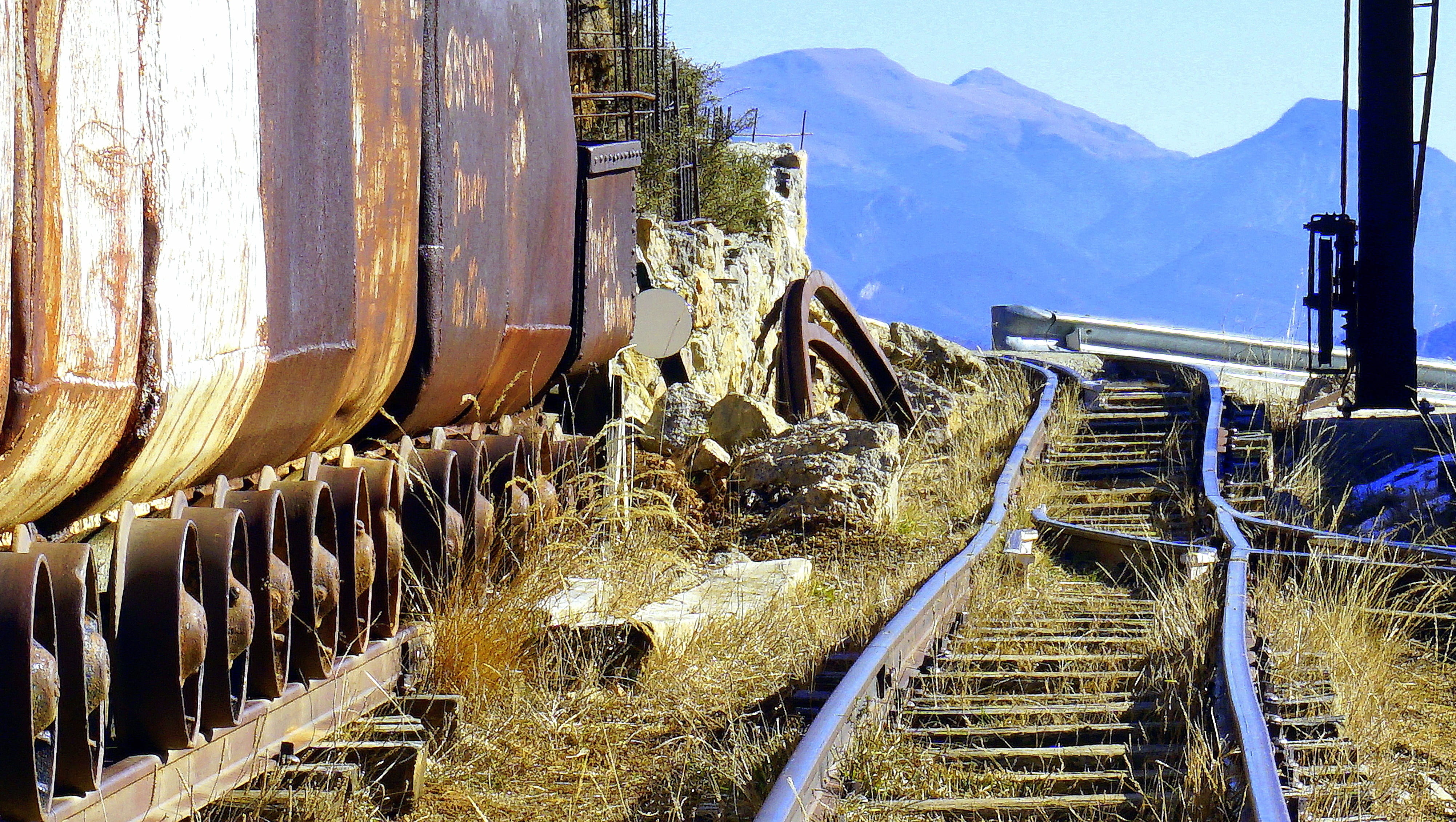 transportation, track, via, railroad track, coal, vias, environment, no people, miner, rails, 4K, outdoors, railway equipment, landscape, tourist train, HD Wallpaper