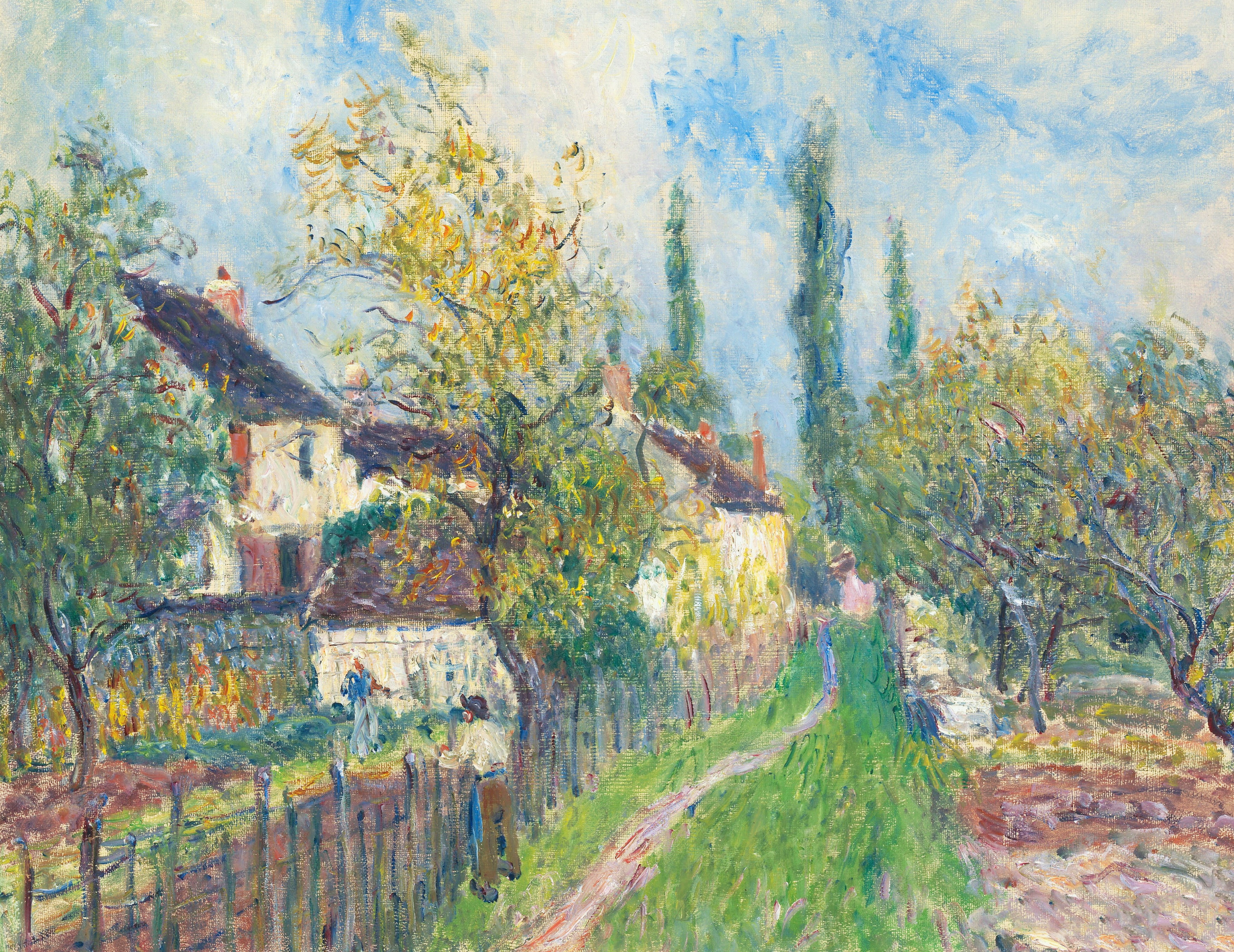 Alfred Sisley, 2K, Track Europe, picture, landscape, HD Wallpaper
