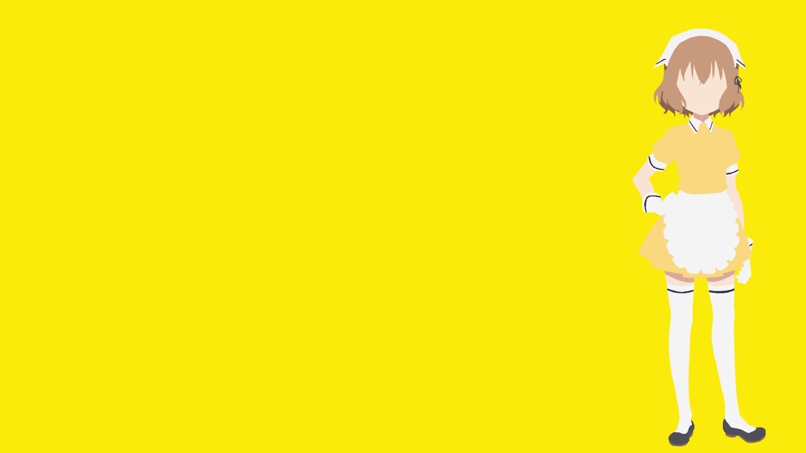 Maid, 720P, Blend S, Anime, Mafuyu Hoshikawa, Yellow, Minimalist, HD Wallpaper