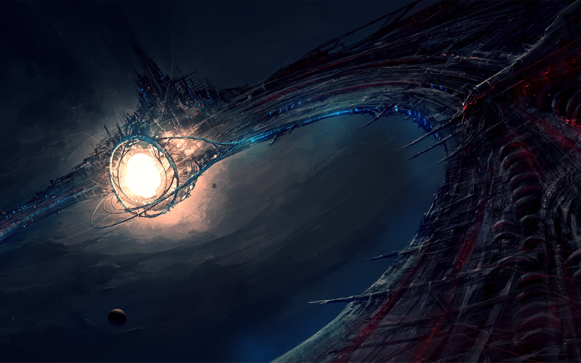 Stargate, 1080P, ChrisCold, Sinister space station, HD Wallpaper