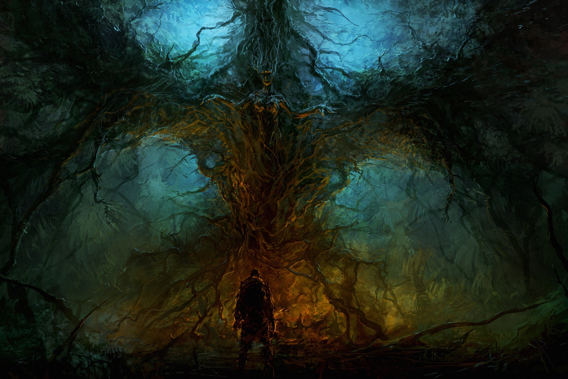 everyoung, 1080P, dark, ChrisCold, creature, creepy, nature, Wallhalla, HD Wallpaper