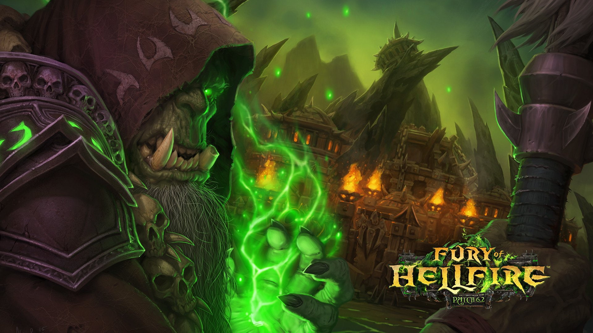 text, Hellfire Citadel, communication, Guldan, World of Warcraft: Warlords of Draenor, Warcraft, spirituality, illuminated, craft, building, architecture, HD Wallpaper