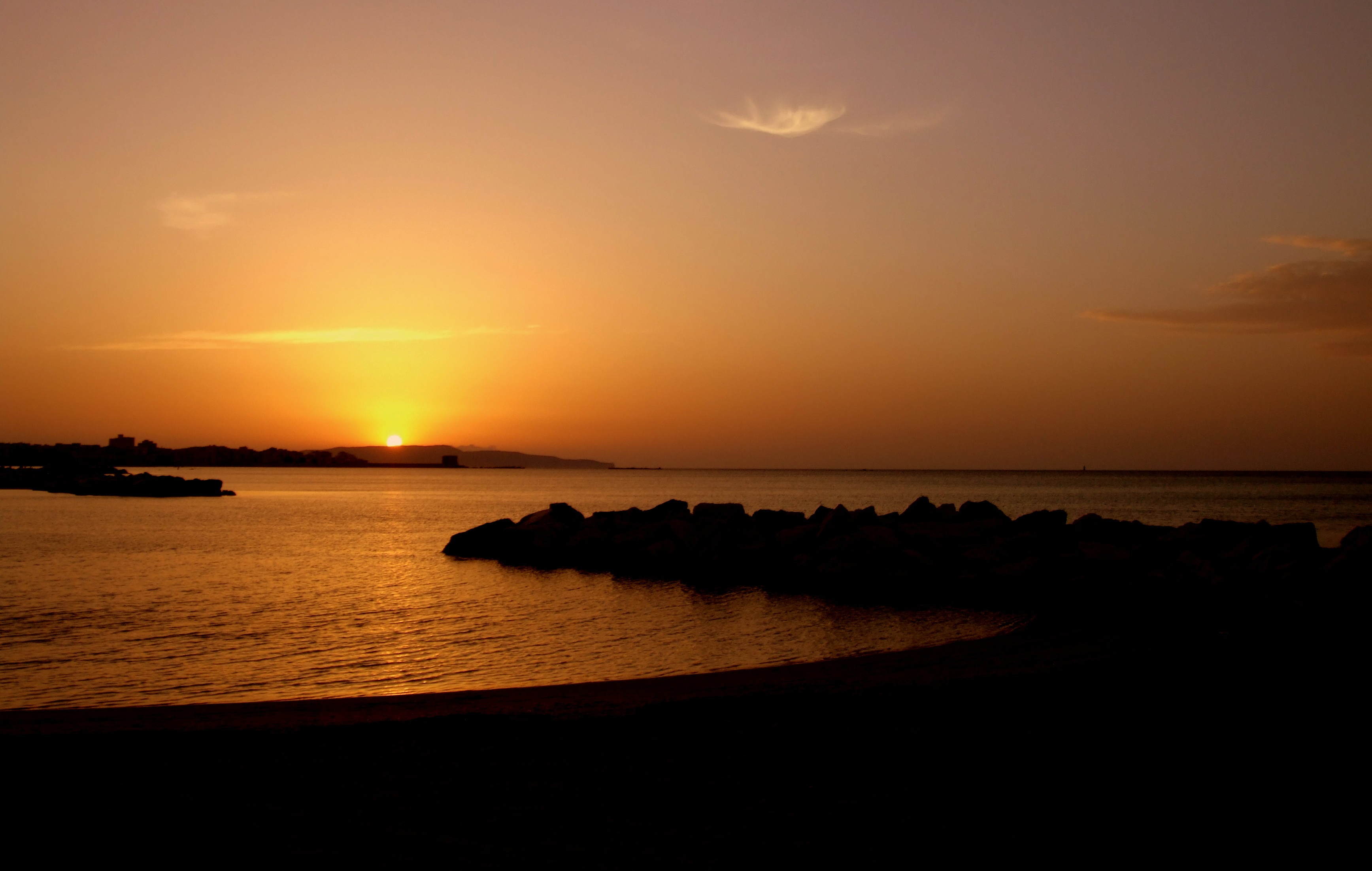 silhouette, sicily, land, tranquil scene, no people, beach, sky, tranquility, outdoors, water, trapani, nature, sunset, sea, evening, idyllic, cloud - sky, HD Wallpaper