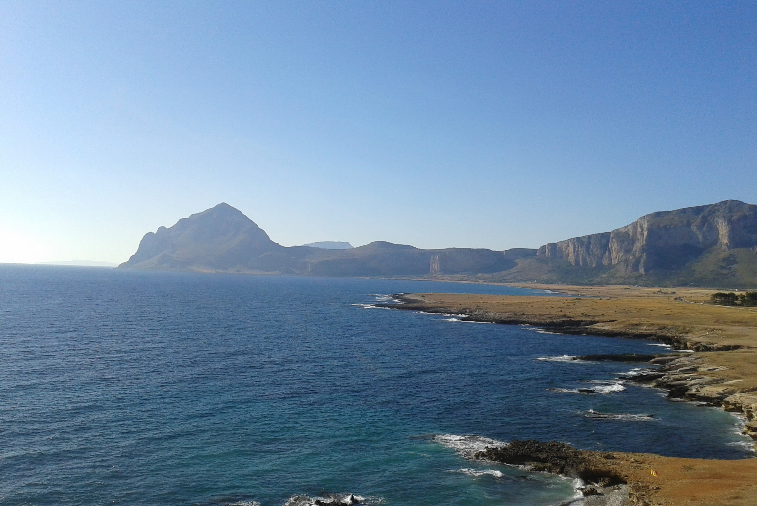 environment, outdoors, Trapani, sea, Sicily, land, 2K, clear sky, nature, Italy, beach, sky, tranquility, water, beauty in nature, landscape, Mountain Pass, HD Wallpaper