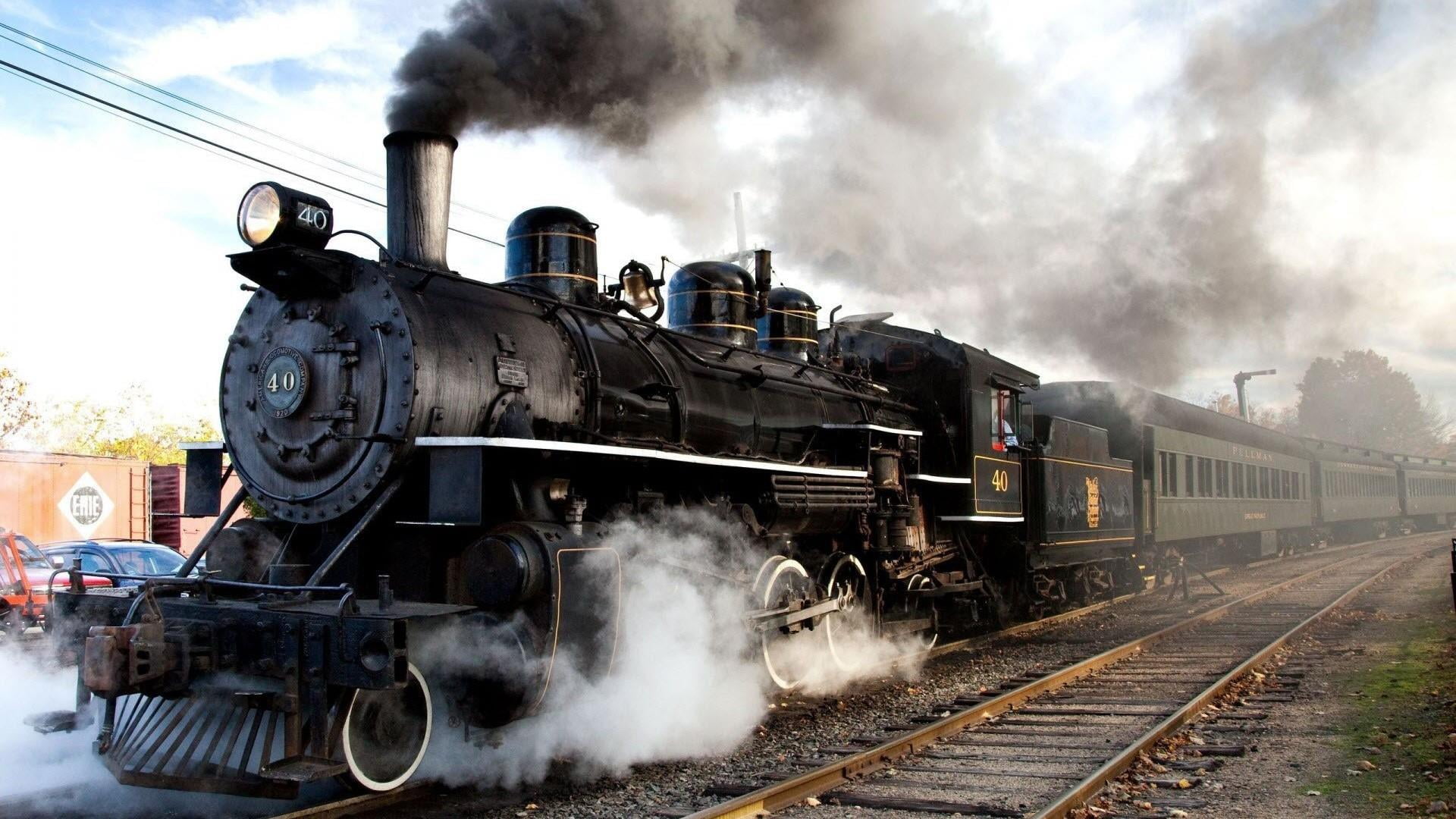 transportation, technics, steam, smoke - physical structure, air pollution, pollution, train, locomotive, steam train, no people, nature, railroad track, HD Wallpaper