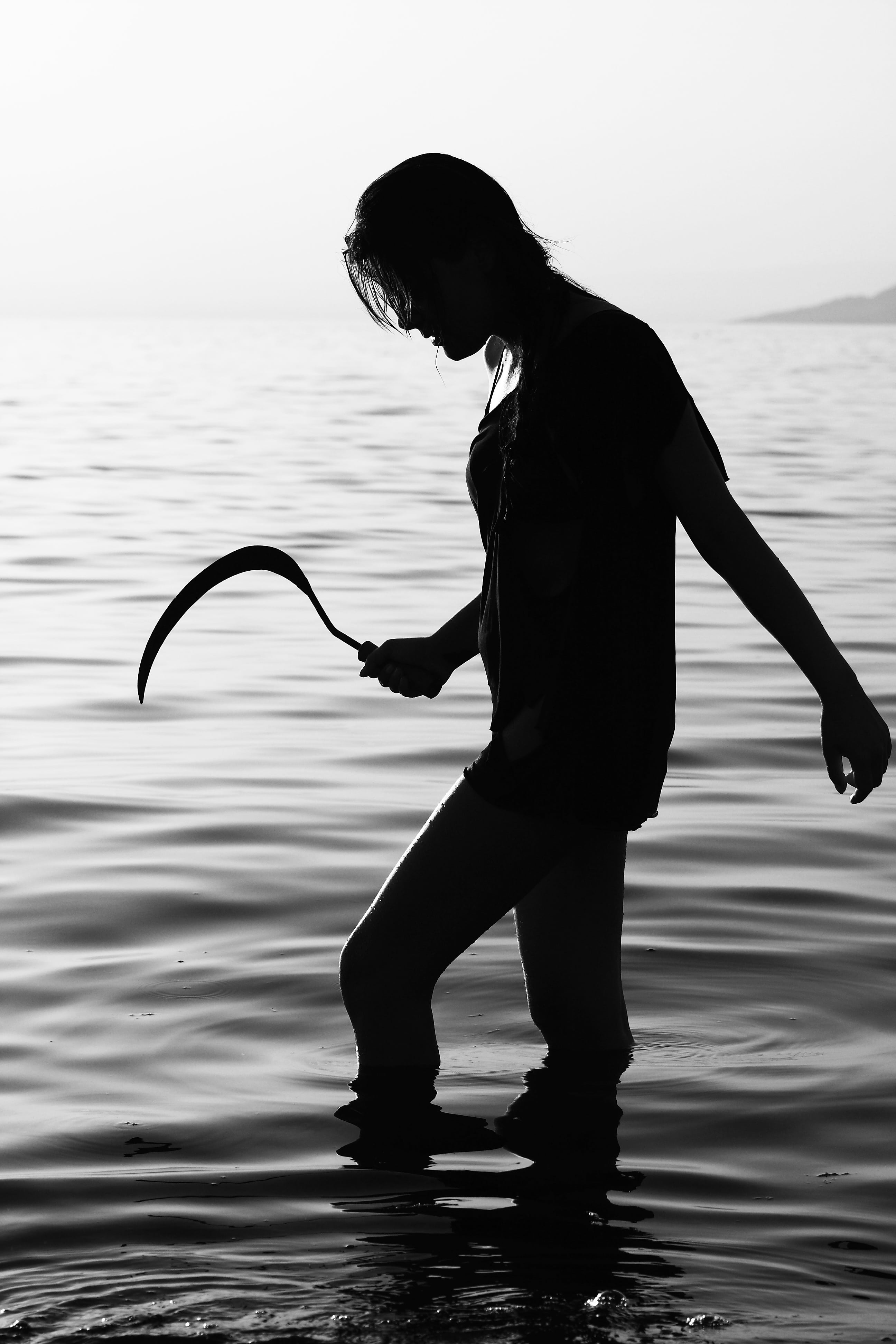 young men, overview, adult, mad, focus on foreground, waterfront, angry, fiction, young, fashion, passion, beautiful, one person, sea, standing, 4K, knife, Phone HD Wallpaper