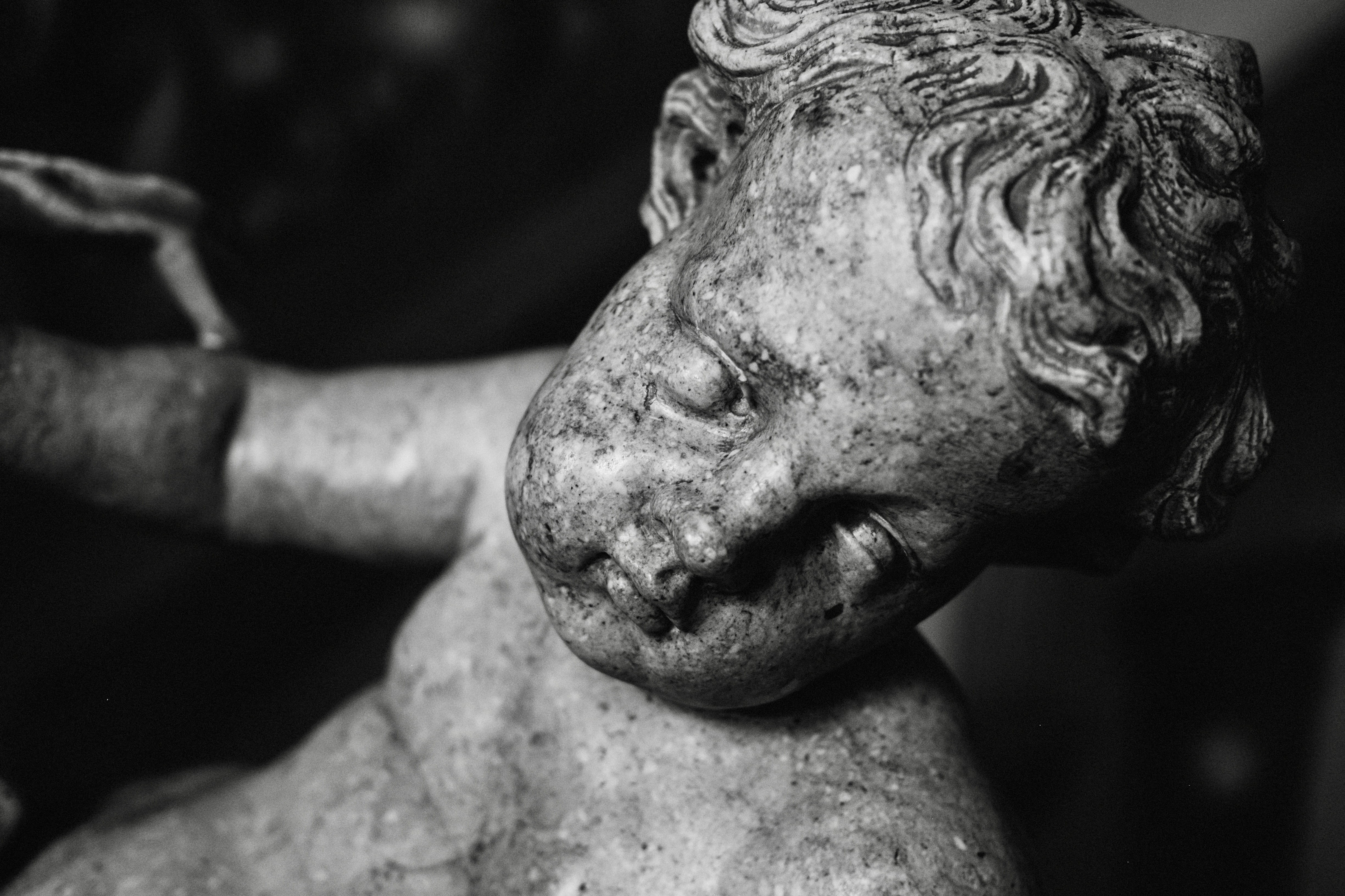 history, old, male likeness, creativity, portrait, salzburg, christmas, statue, close-up, human body part, people, white, 4K, black, human representation, HD Wallpaper