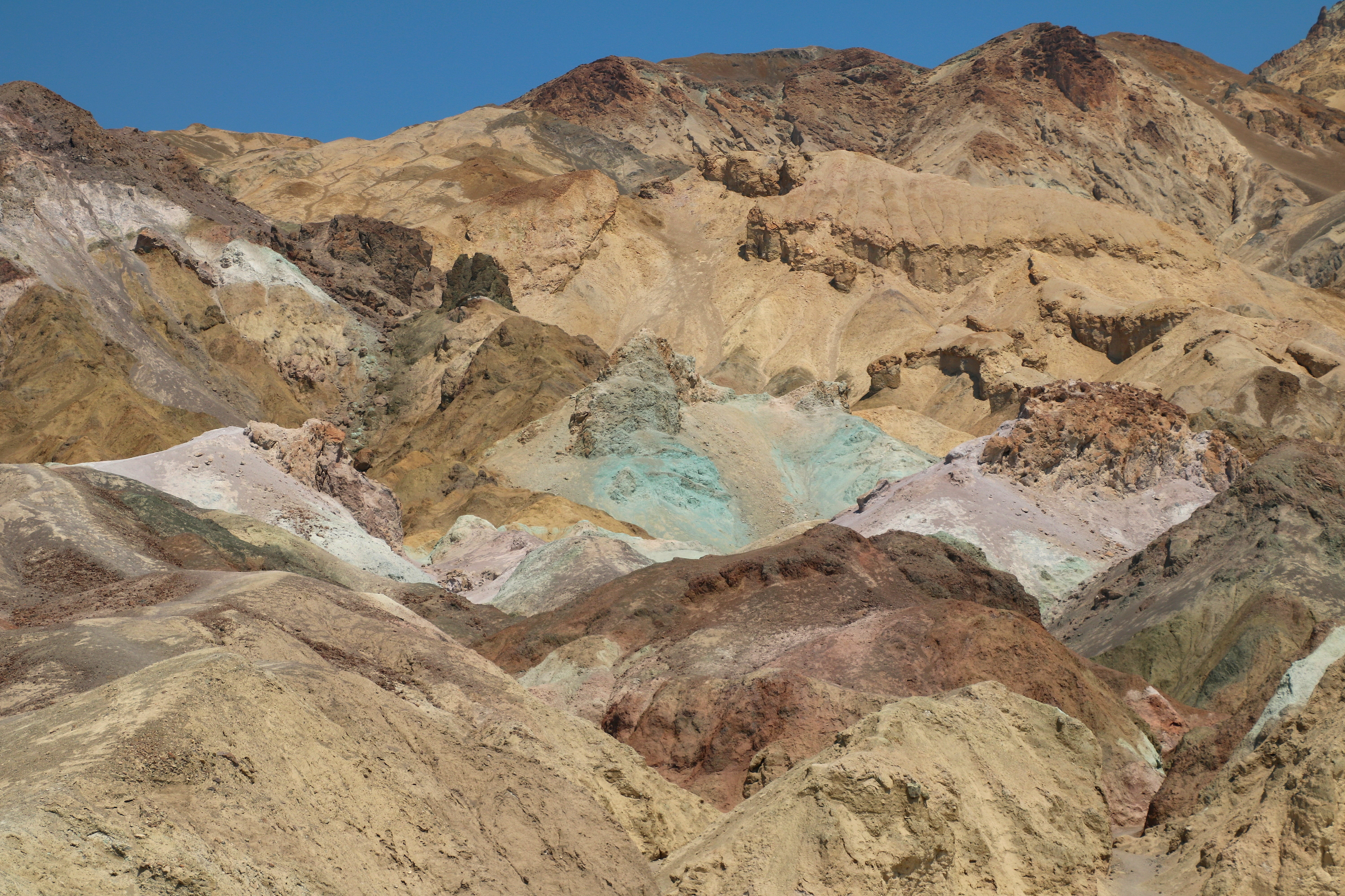tranquil scene, land, 5K, no people, day, eroded, mountain, arid climate, formation, artist palette, physical geography, death valley, climate, outdoors, HD Wallpaper