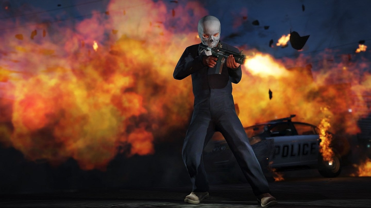 standing, full length, 720P, suit, one person, communication, fire, flame, fire - natural phenomenon, adult, night, sign, grand theft auto v, warning sign, HD Wallpaper