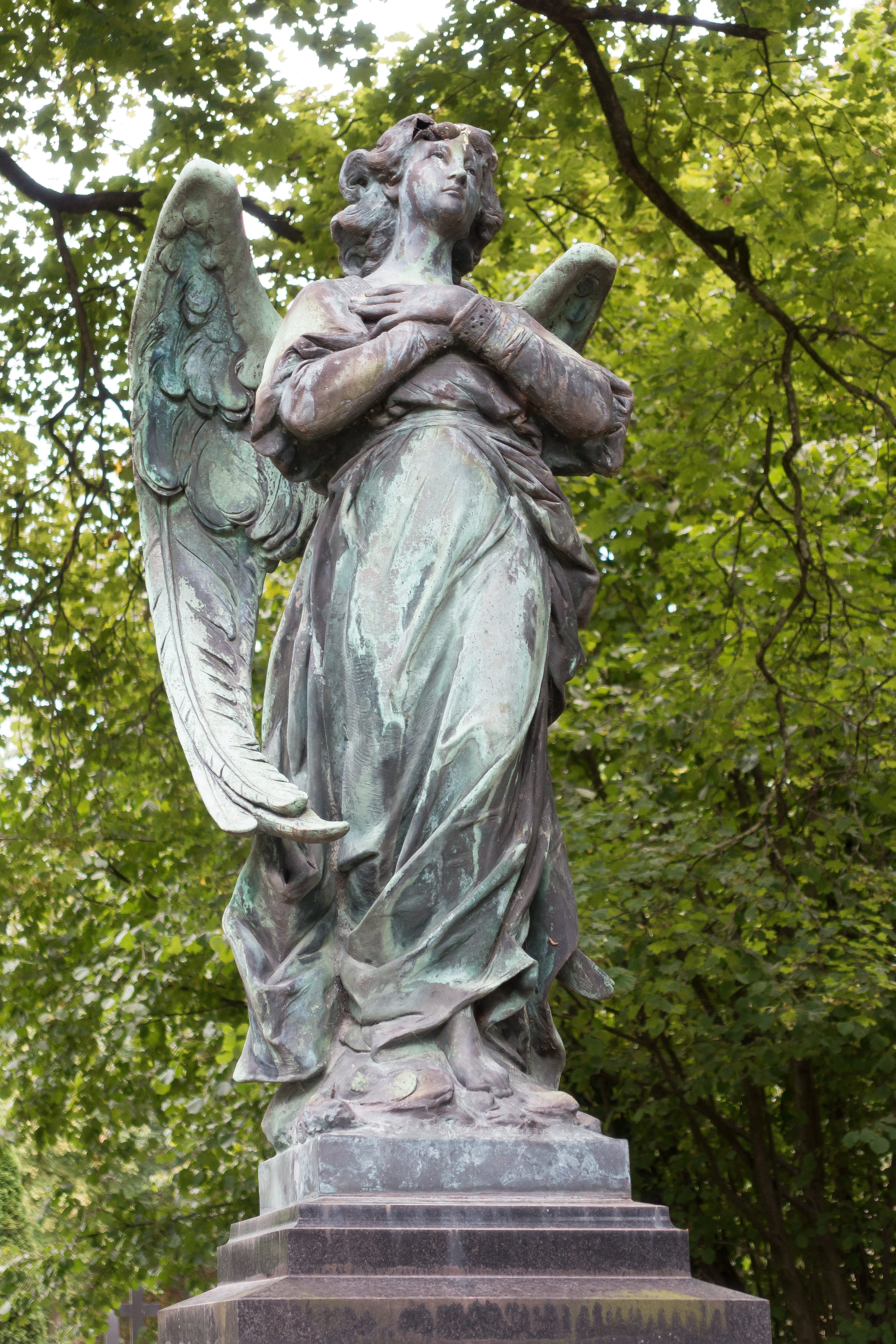 solid, nature, graceful, travel destinations, no people, 5K, craft, memorial, figure, artfully, wing, angel figure, plant, statue, male likeness, faith, Phone HD Wallpaper