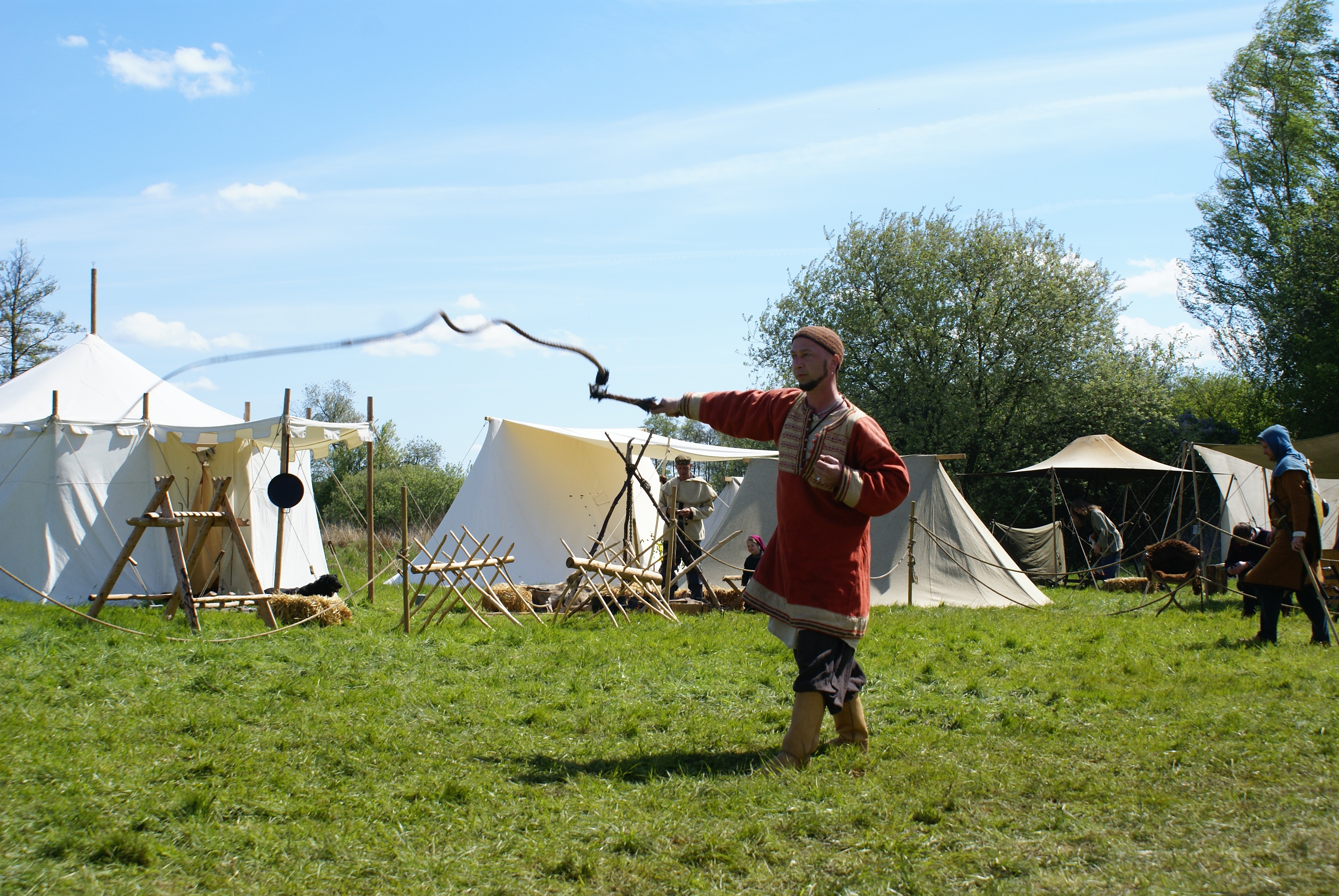 occupation, full length, nature, grass, medieval market, farmer, lifestyles, sky, casual clothing, tree, real people, working, whip, day, tents, cloud - sky, HD Wallpaper