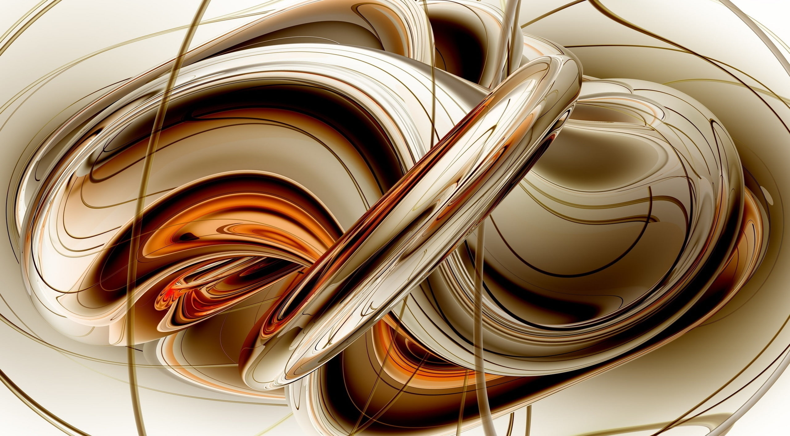 indoors, 3D, no people, shape, white color, gold colored, pattern, still life, design, curve, multi colored, creativity, abstract, technology, kitchen utensil, HD Wallpaper
