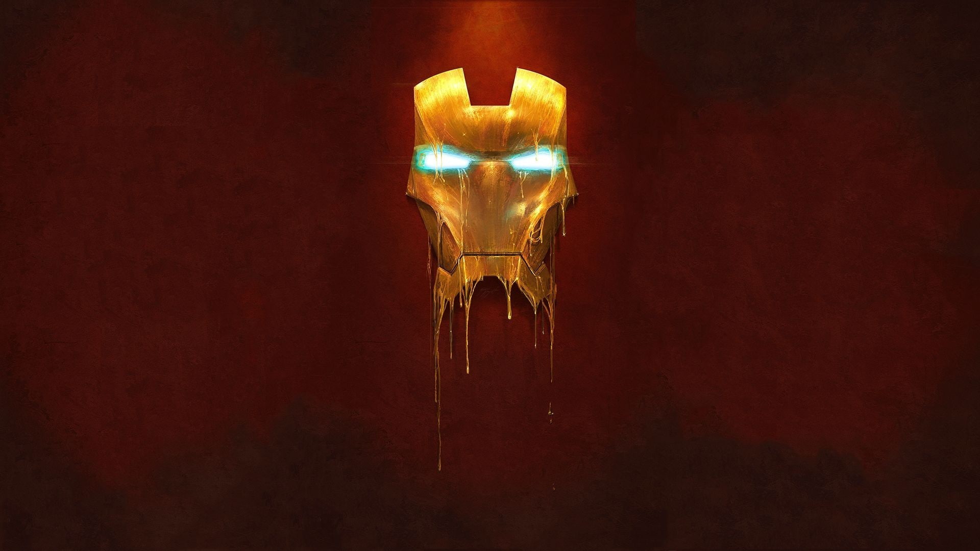 iron, gold, people, liquid, metal, man, 1080P, mask, HD Wallpaper