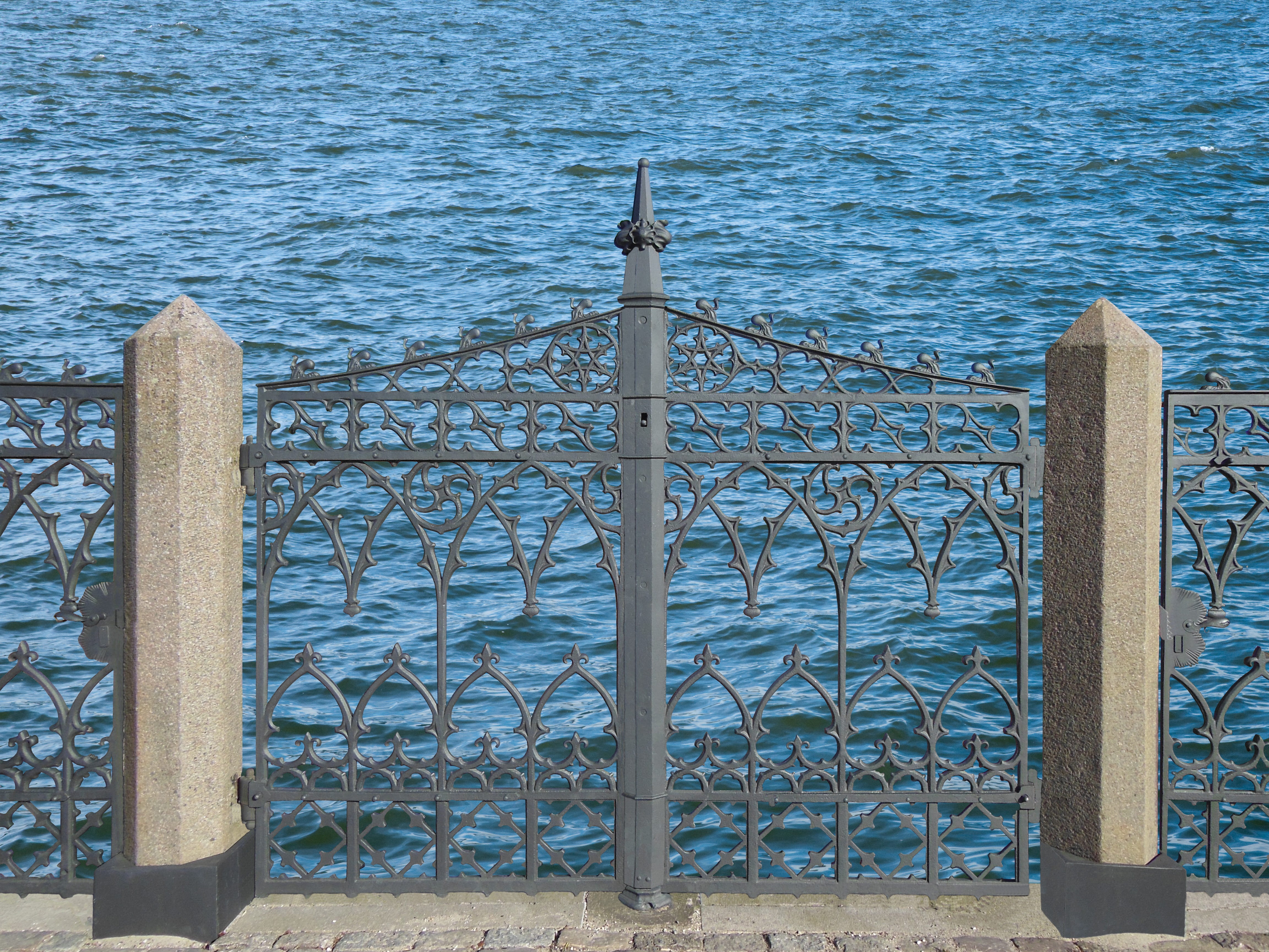 Forge, security, fence, forge, sea, day, Wrought Iron, boundary, outdoors, expensive, craft, beauty in nature, animal themes, art forging, scenics - nature, HD Wallpaper
