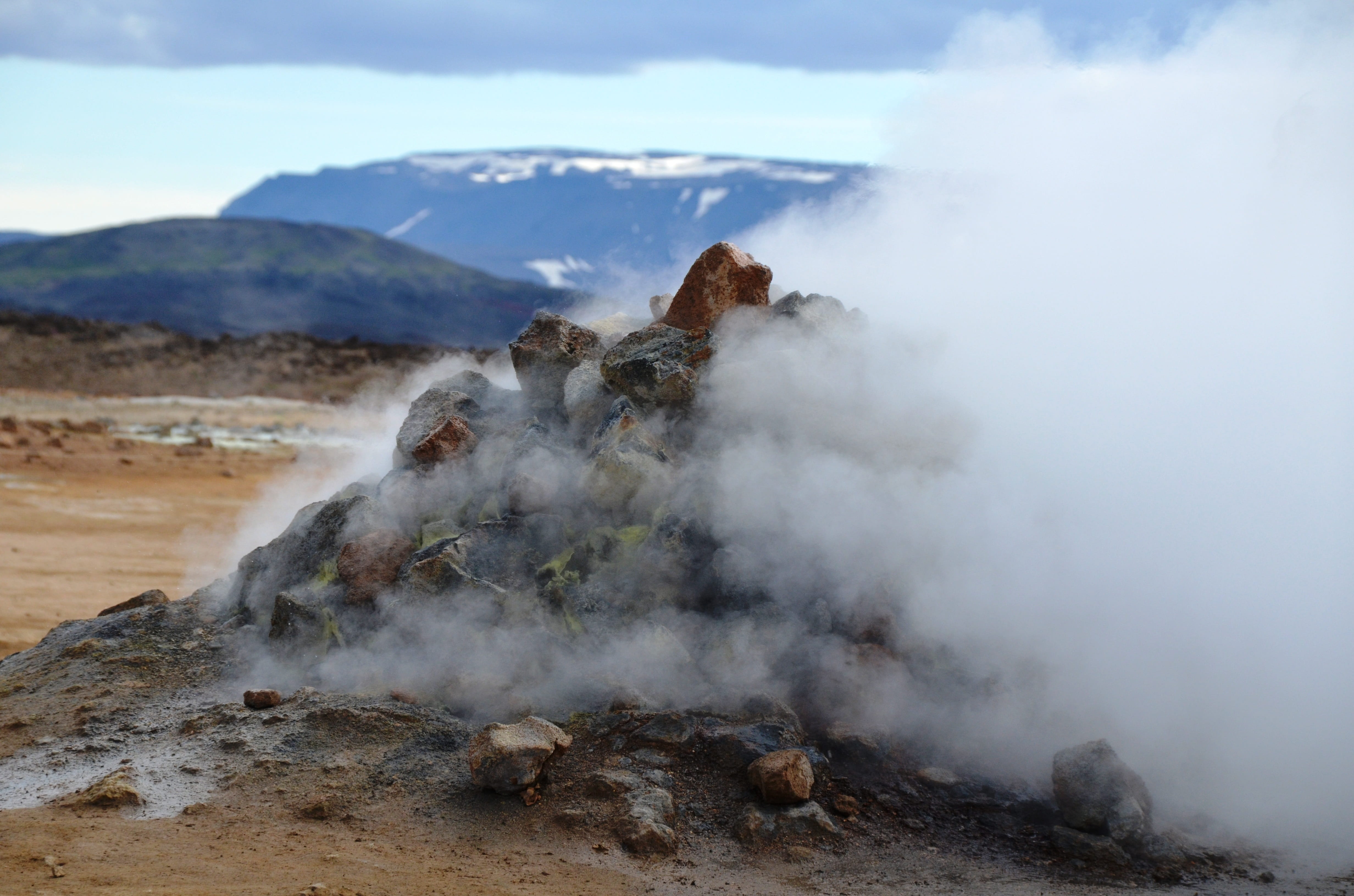 sky, danger, Steam, volcano area, Volcanic, smoke - physical structure, scenics - nature, erupting, rock - object, power in nature, geology, no people, HD Wallpaper