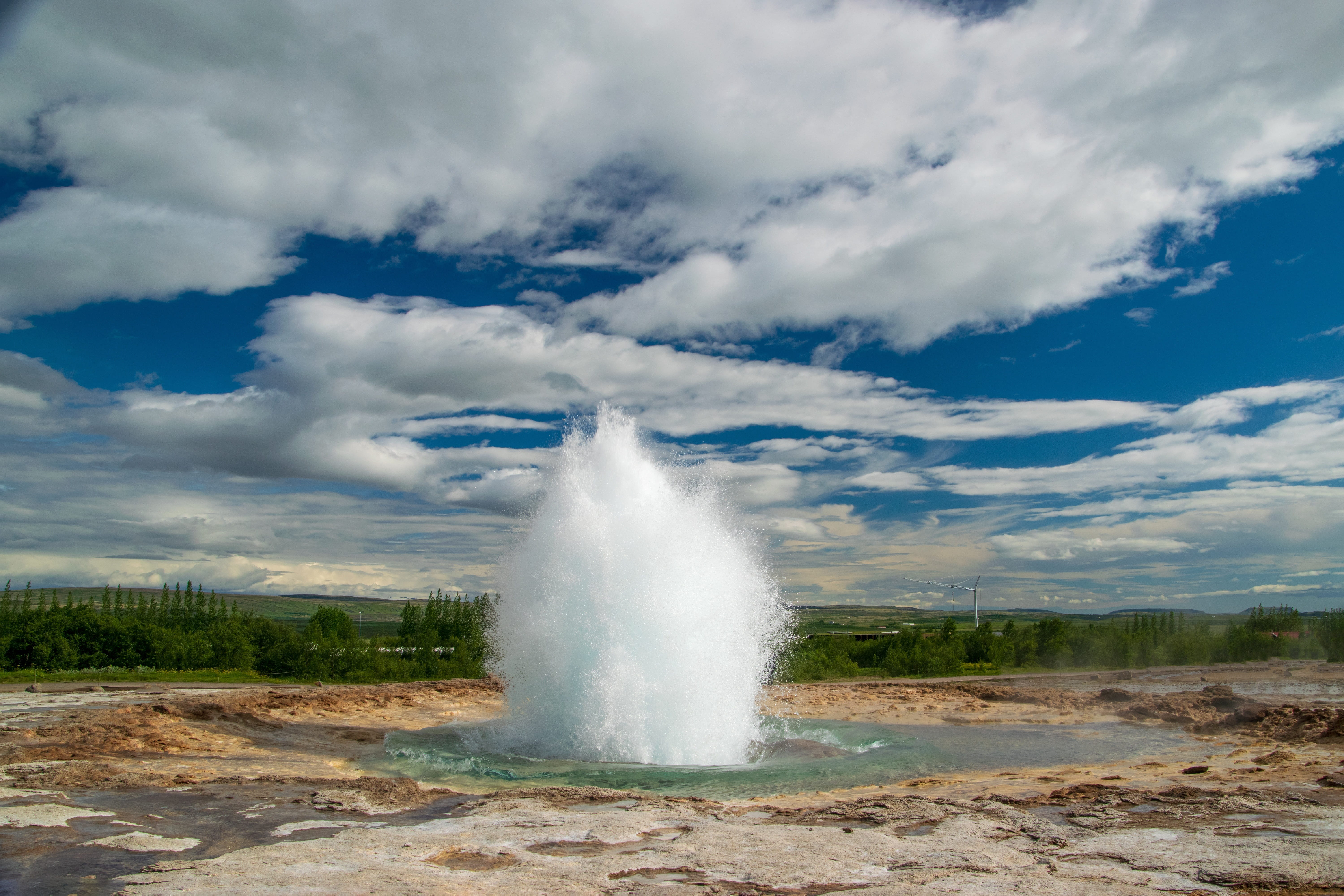 scenics - nature, stone, physical geography, nature, landscape, geyser, no people, heat - temperature, cloud - sky, erupting, sky, spraying, hot spring, HD Wallpaper