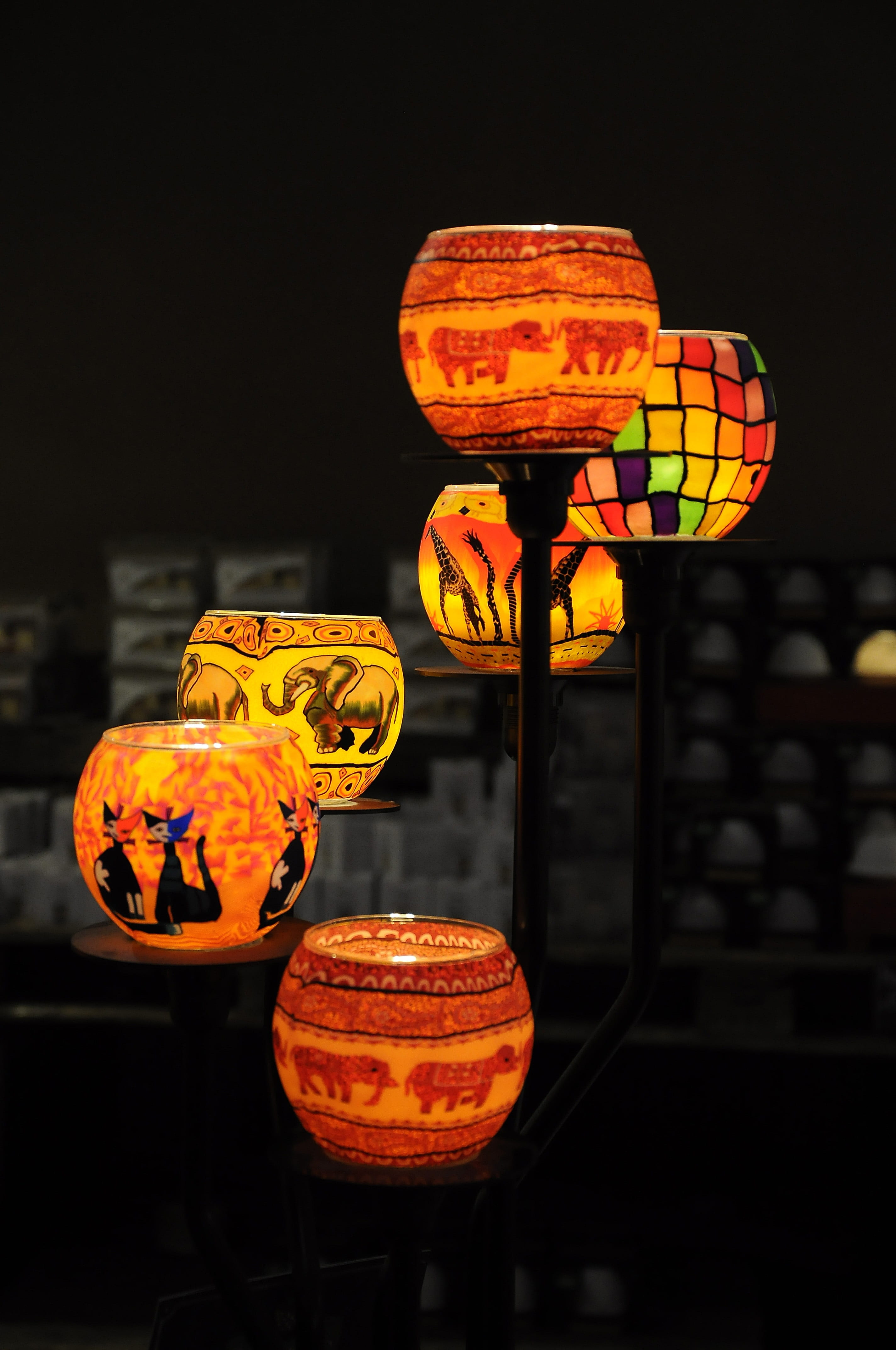 indoors, art and craft, focus on foreground, art, lighting equipment, 4K, still life, chinese lantern, decoration, lantern, bright, craft, orange color, Phone HD Wallpaper