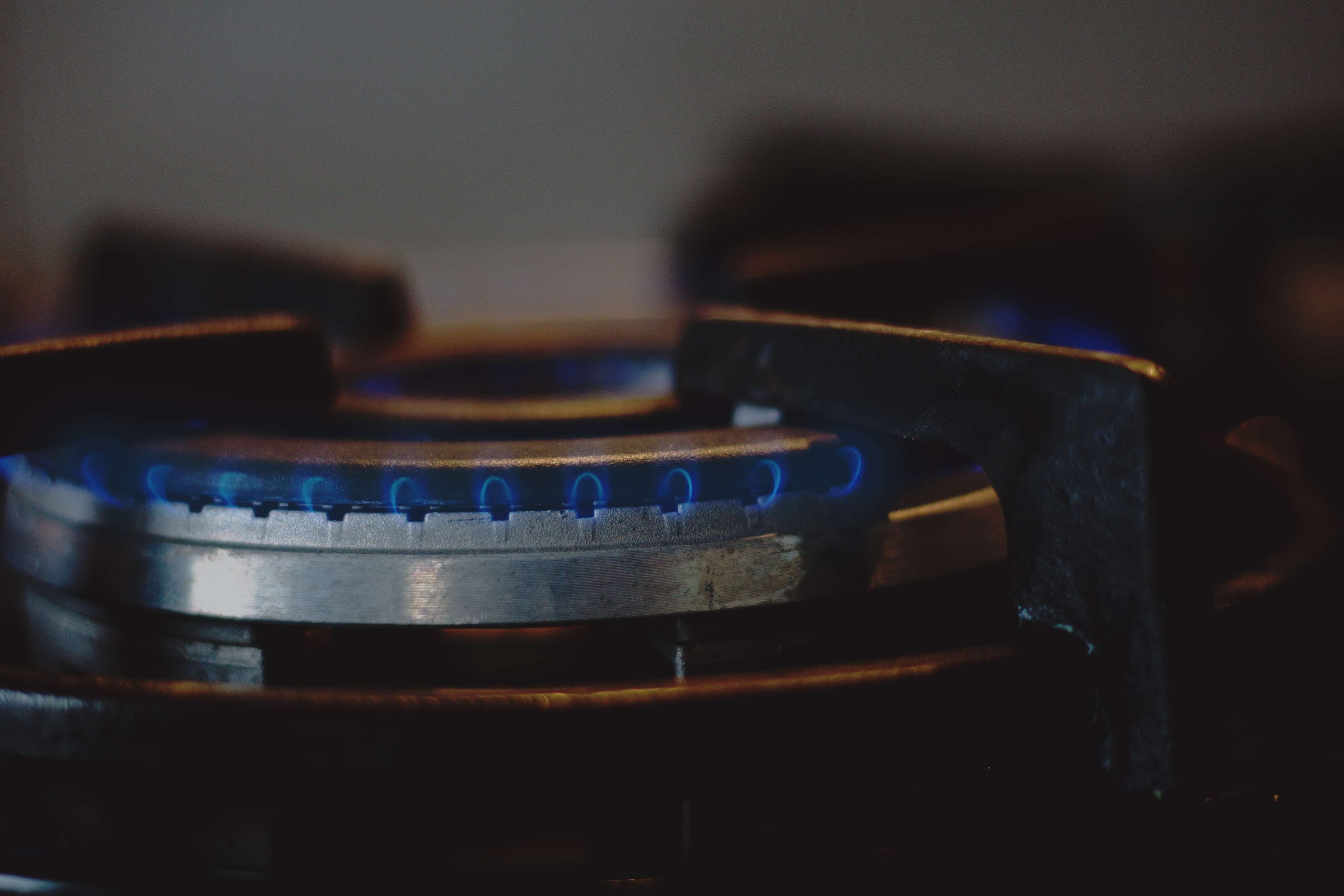 fire, household equipment, gas, cooker, burner - stove top, appliance, blue, fuel and power generation, domestic kitchen, range, selective focus, fire - natural phenomenon, HD Wallpaper