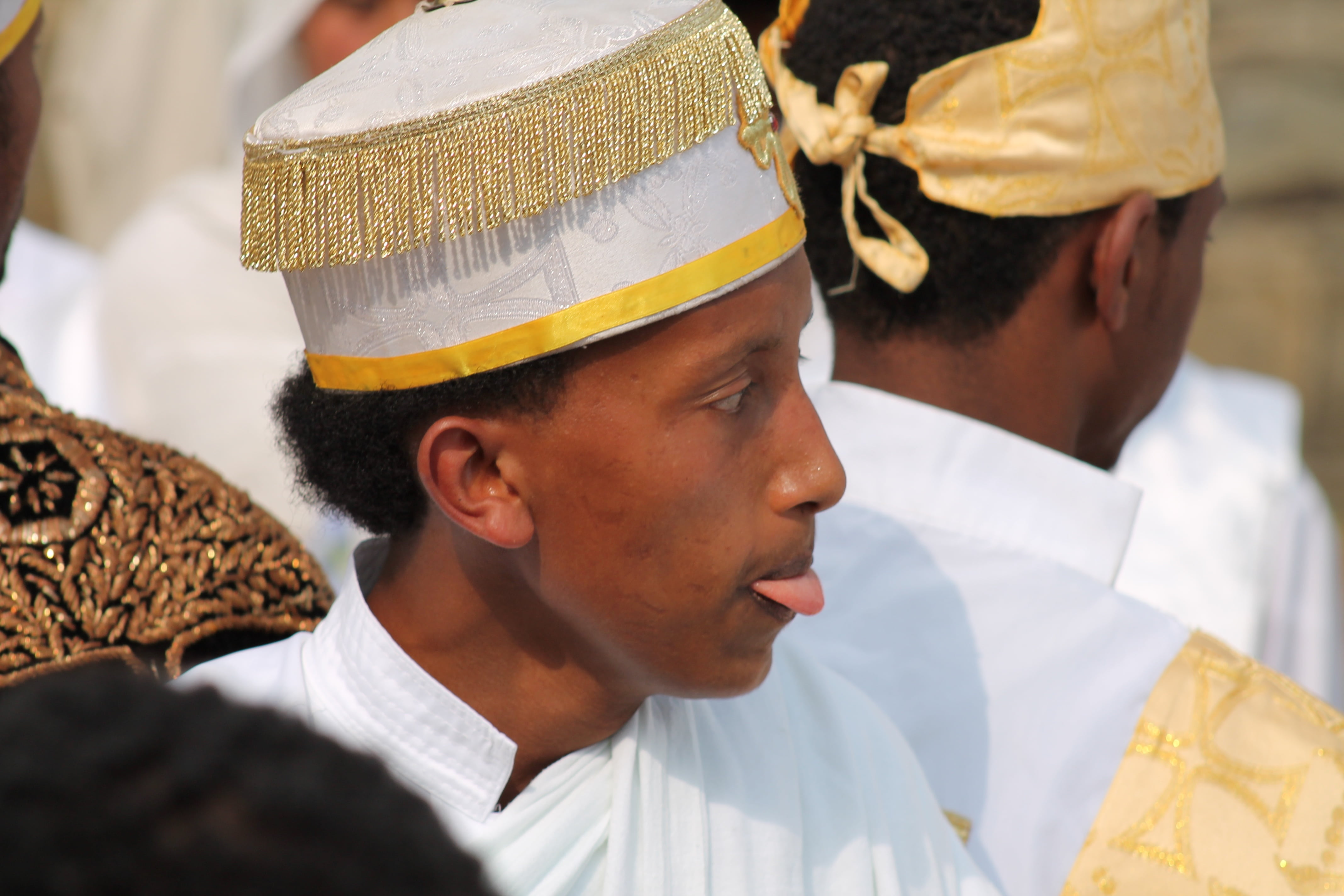 portrait, contemplation, ethiopia, occupation, priest, two people, headshot, men, hat, looking, clothing, togetherness, 4K, orthodox, close-up, young, HD Wallpaper