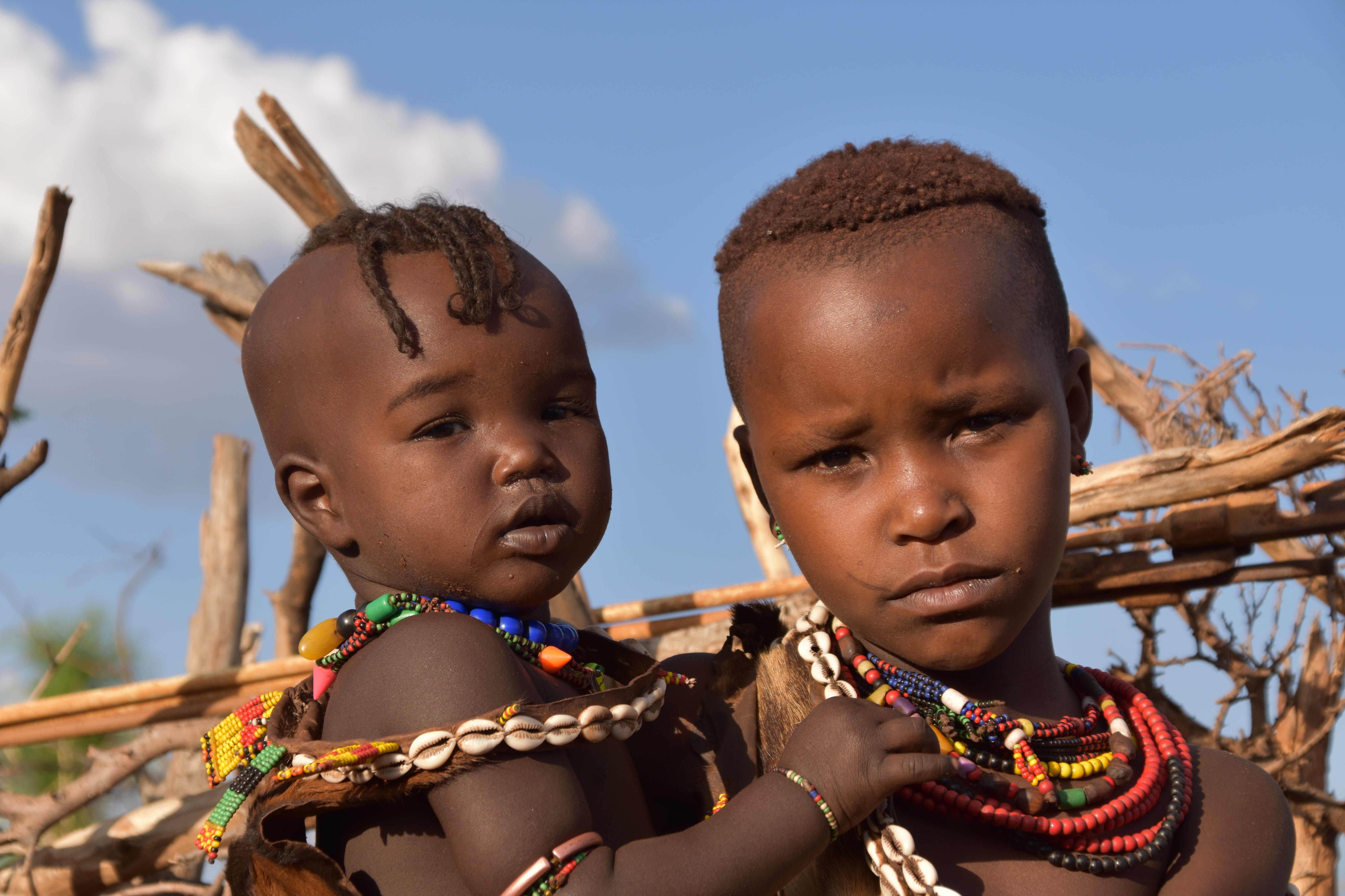 baby, 5K, innocence, lifestyles, children, headshot, sky, close-up, boys, ethiopia, males, child, two people, ethnicity, portrait, people, cute, real people, HD Wallpaper