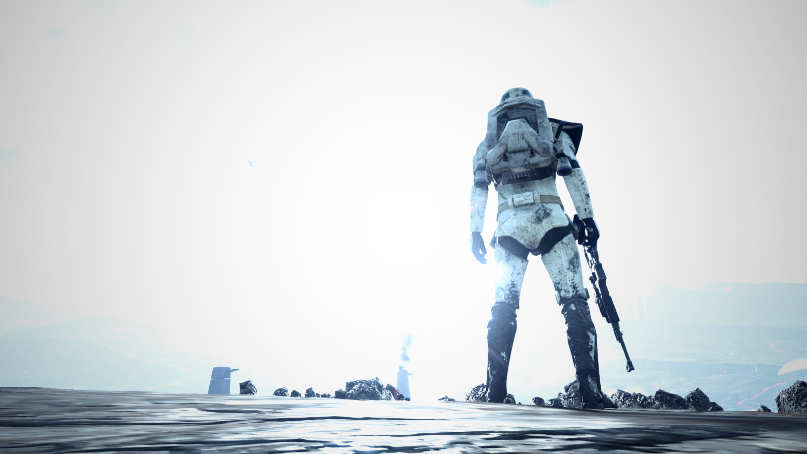 occupation, copy space, Stormtrooper, cold temperature, clothing, protection, adult, headwear, rear view, Sullust (Star Wars), Star Wars Battlefront (2015), HD Wallpaper