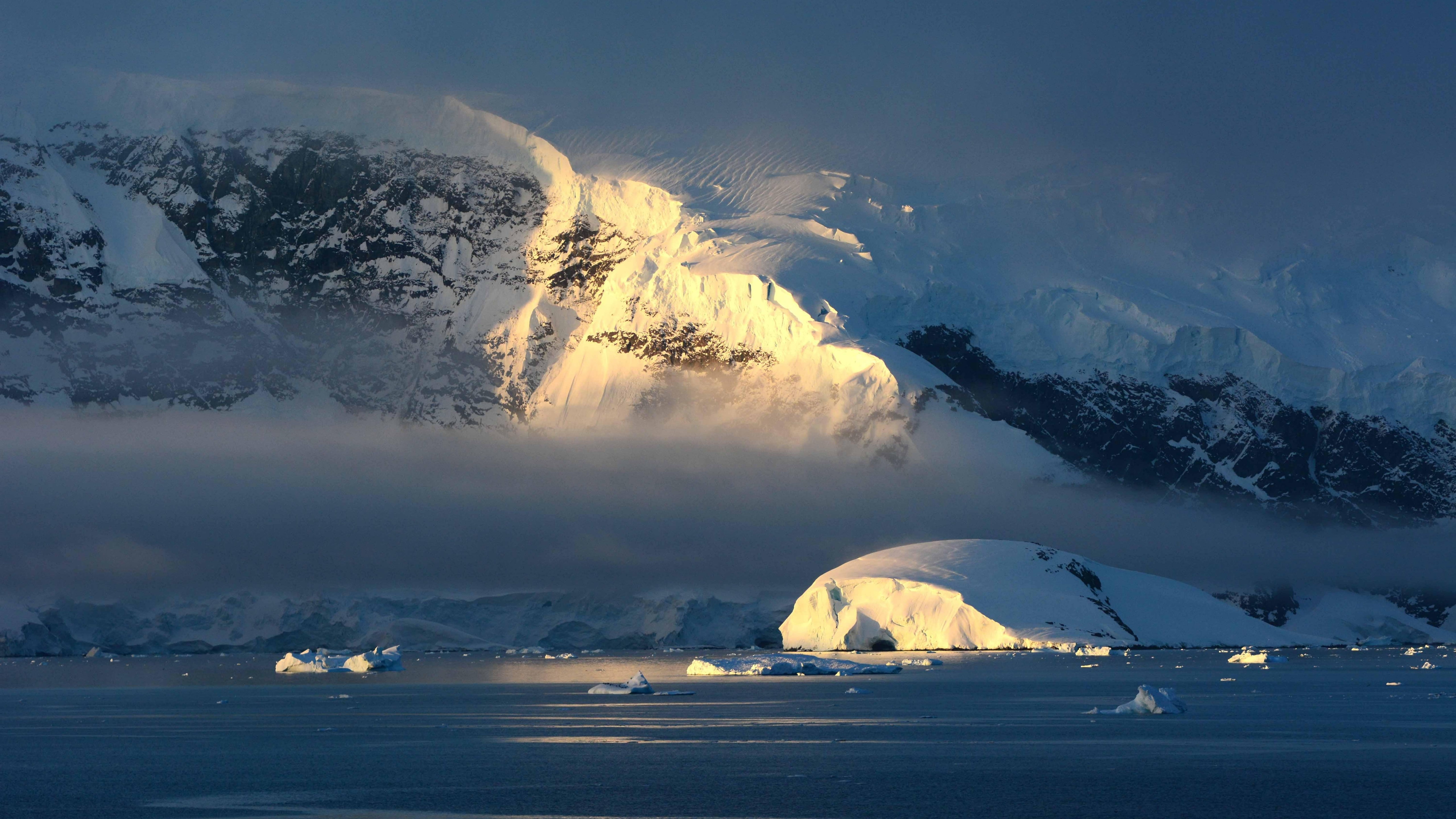 Antarctica, 4k, 5k, snow, 8k, iceberg, mountain, 5K, HD Wallpaper